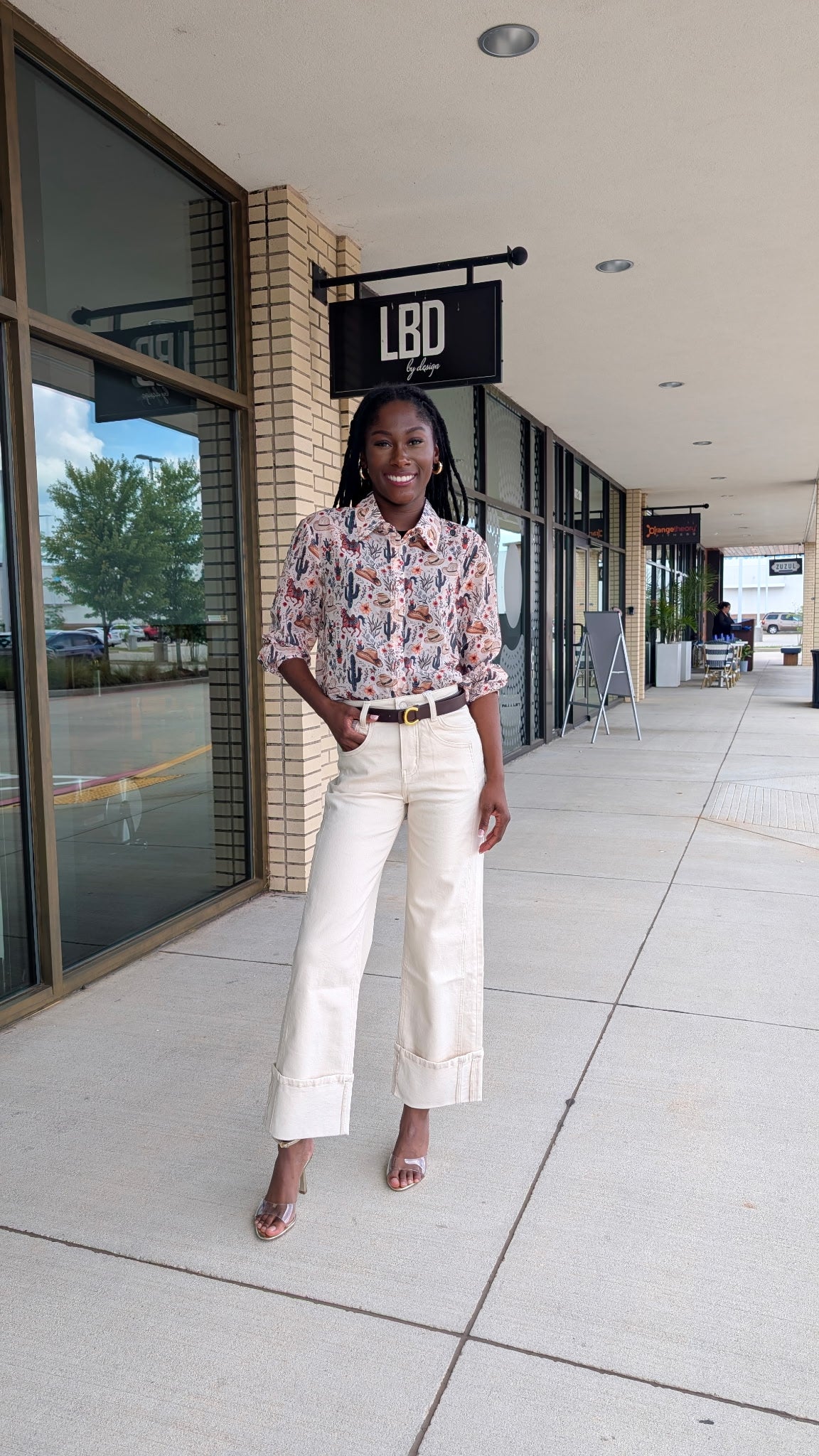 Seri Beige High Rise Stretch Jean With Cuff