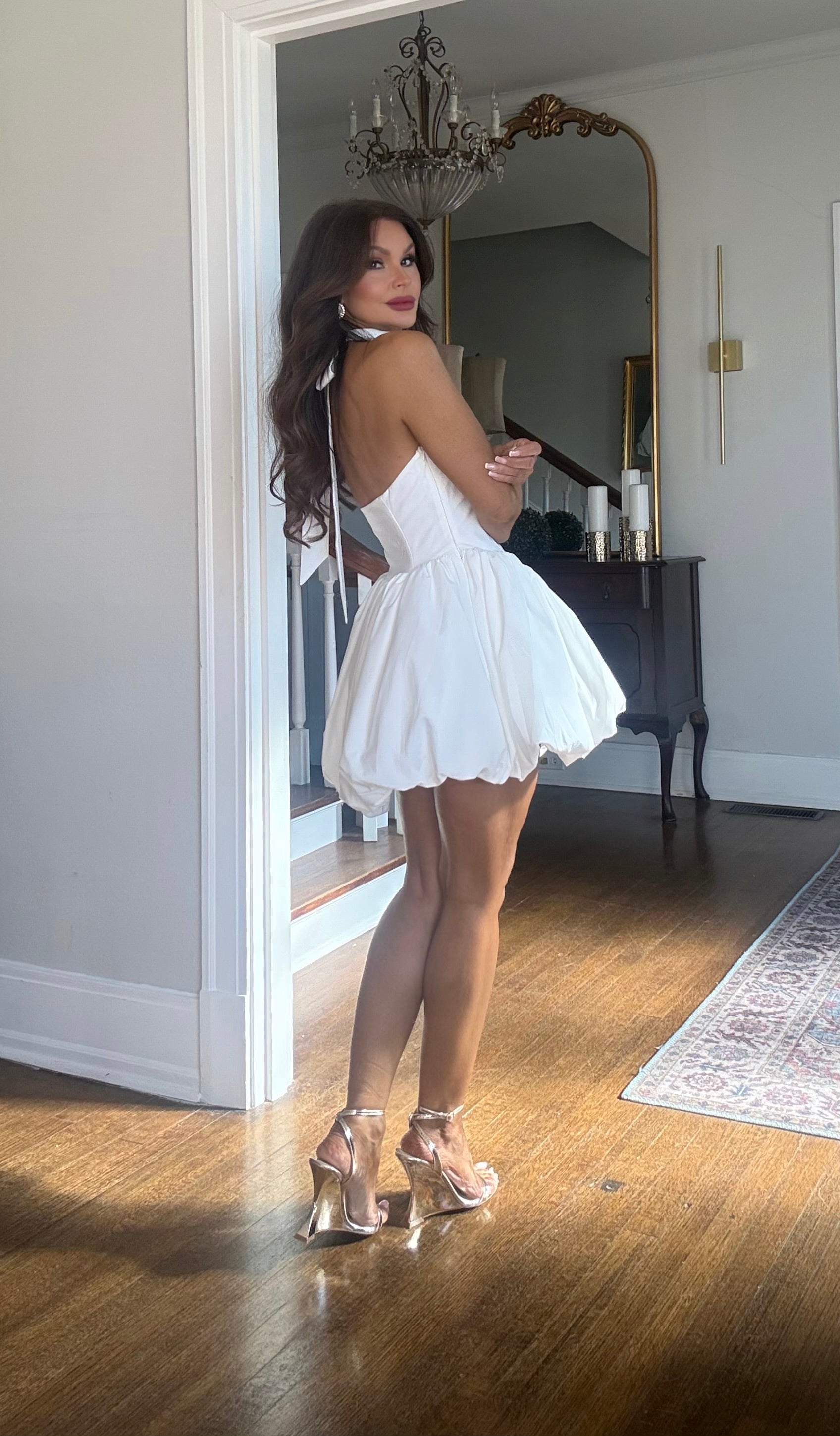 Kelly Halter Bubble Mini Dress