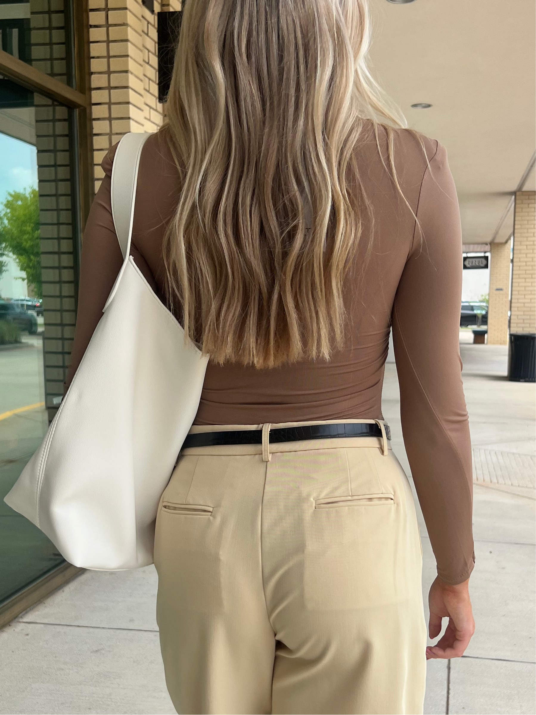 Sterling Nude Square Neck Long Sleeve Bodysuit