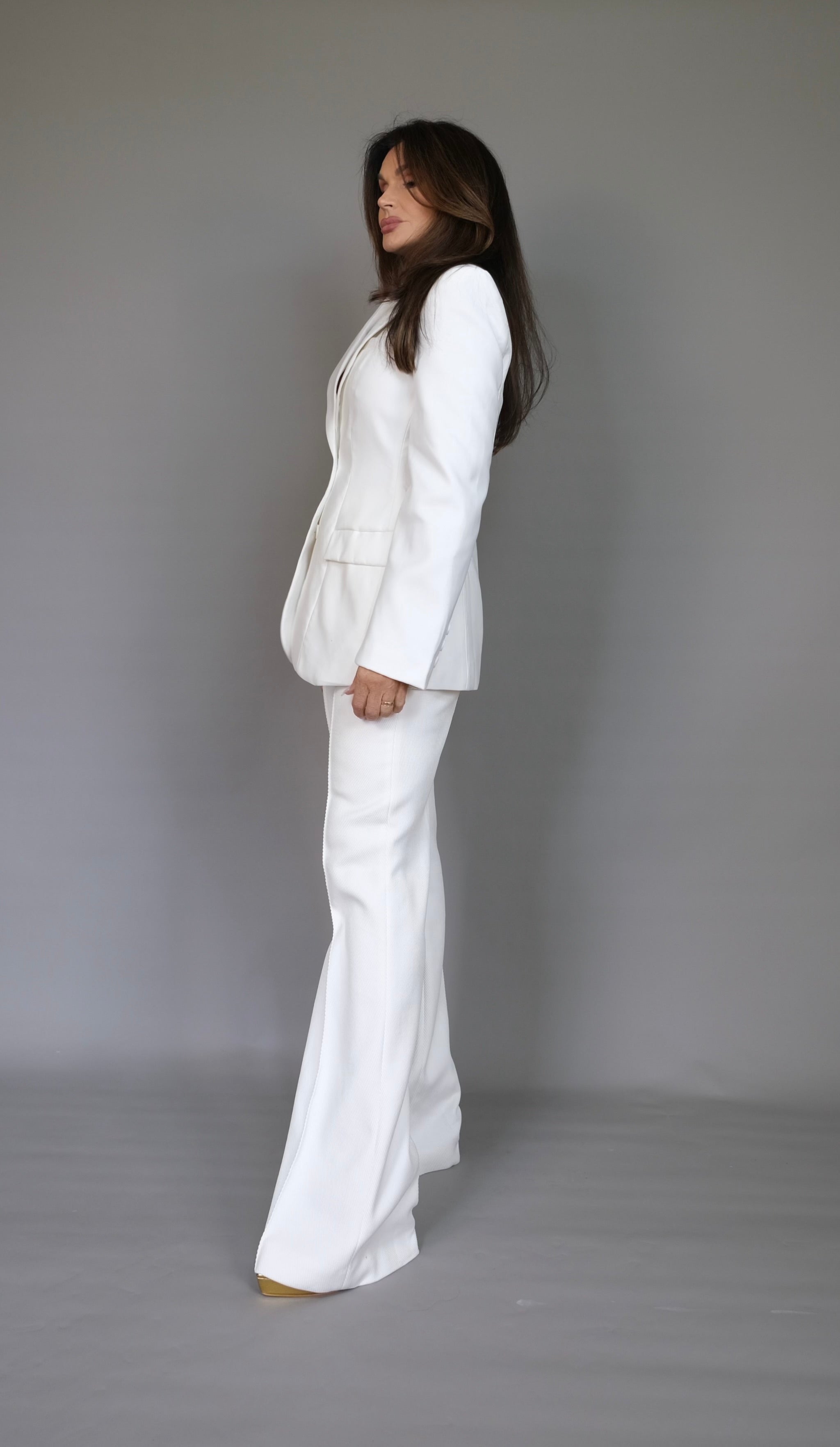 Nina ivory hourglass blazer
