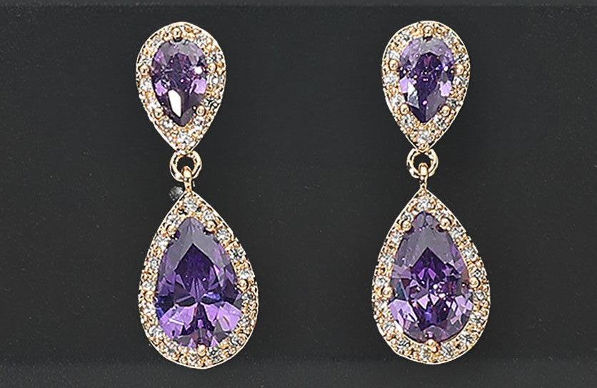 Crystal Dangle Teardrop Earrings