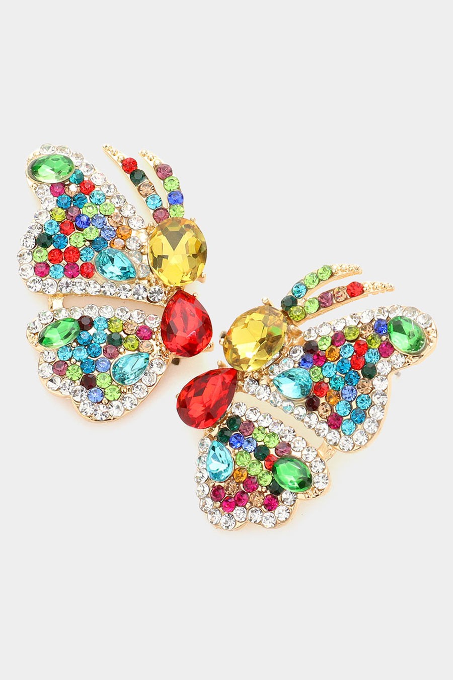 Multicolor Embellished Butterfly Earrings