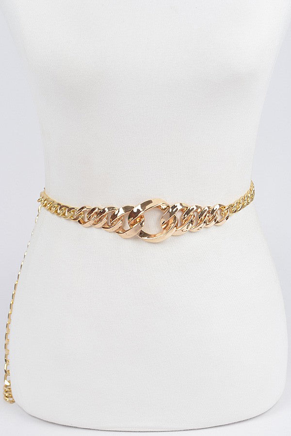 Gold Gilded Link Statement Chain Belt