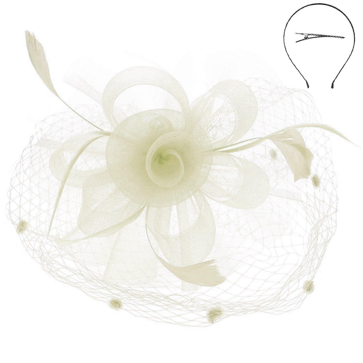 Floral Mesh Netting Veil Fascinator