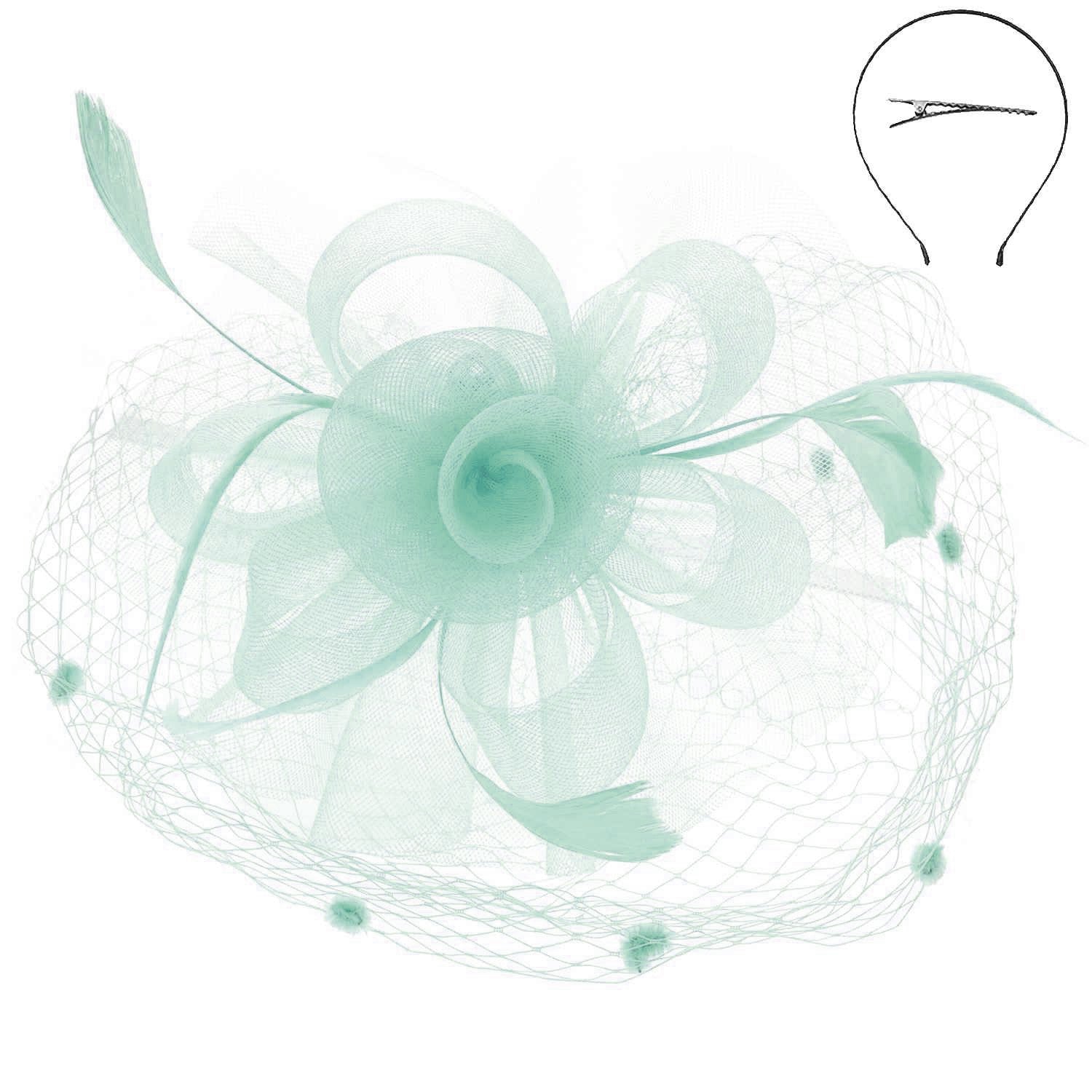 Floral Mesh Netting Veil Fascinator