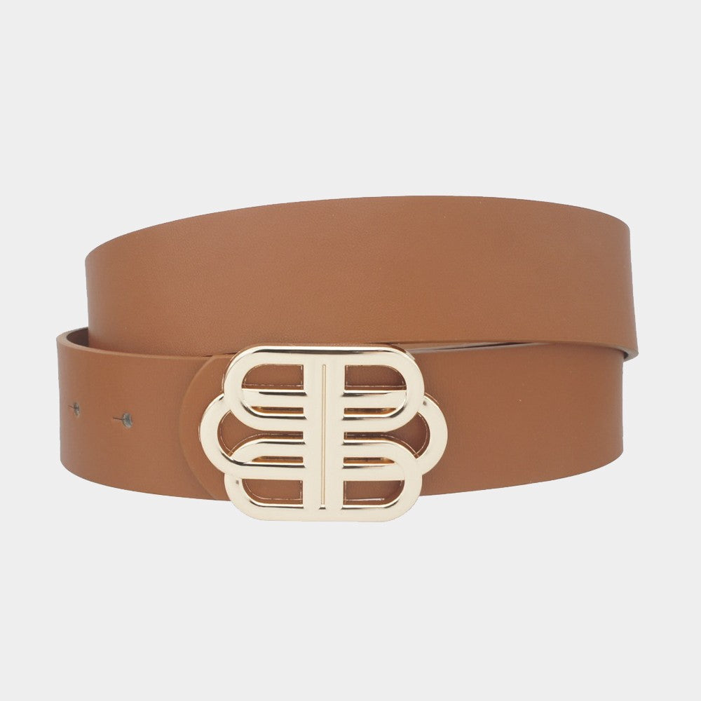 Cognac Overlapped Loop Buckle Belt