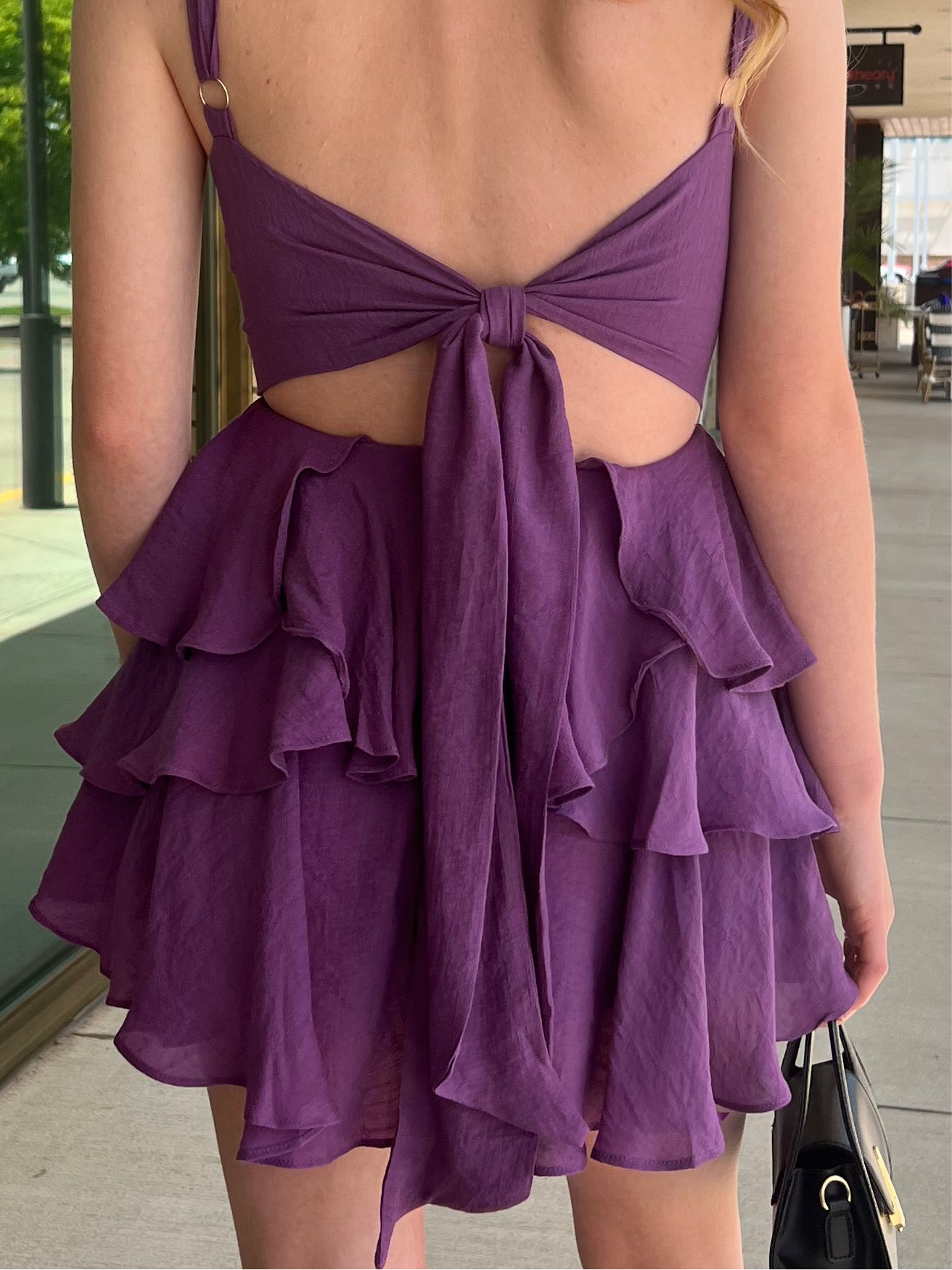 Libbie Mulberry Purple Ruffle Romper