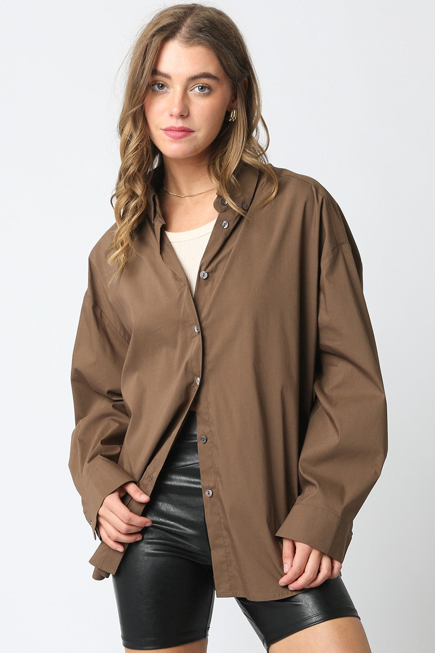 Fawna Oversized Button Up Top