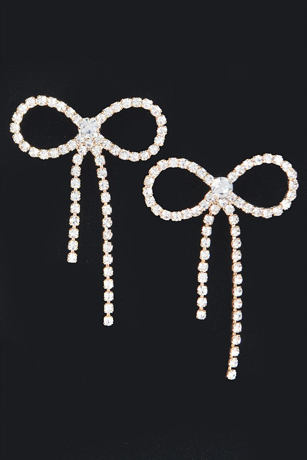 Rhinestone Ribbon Earring
