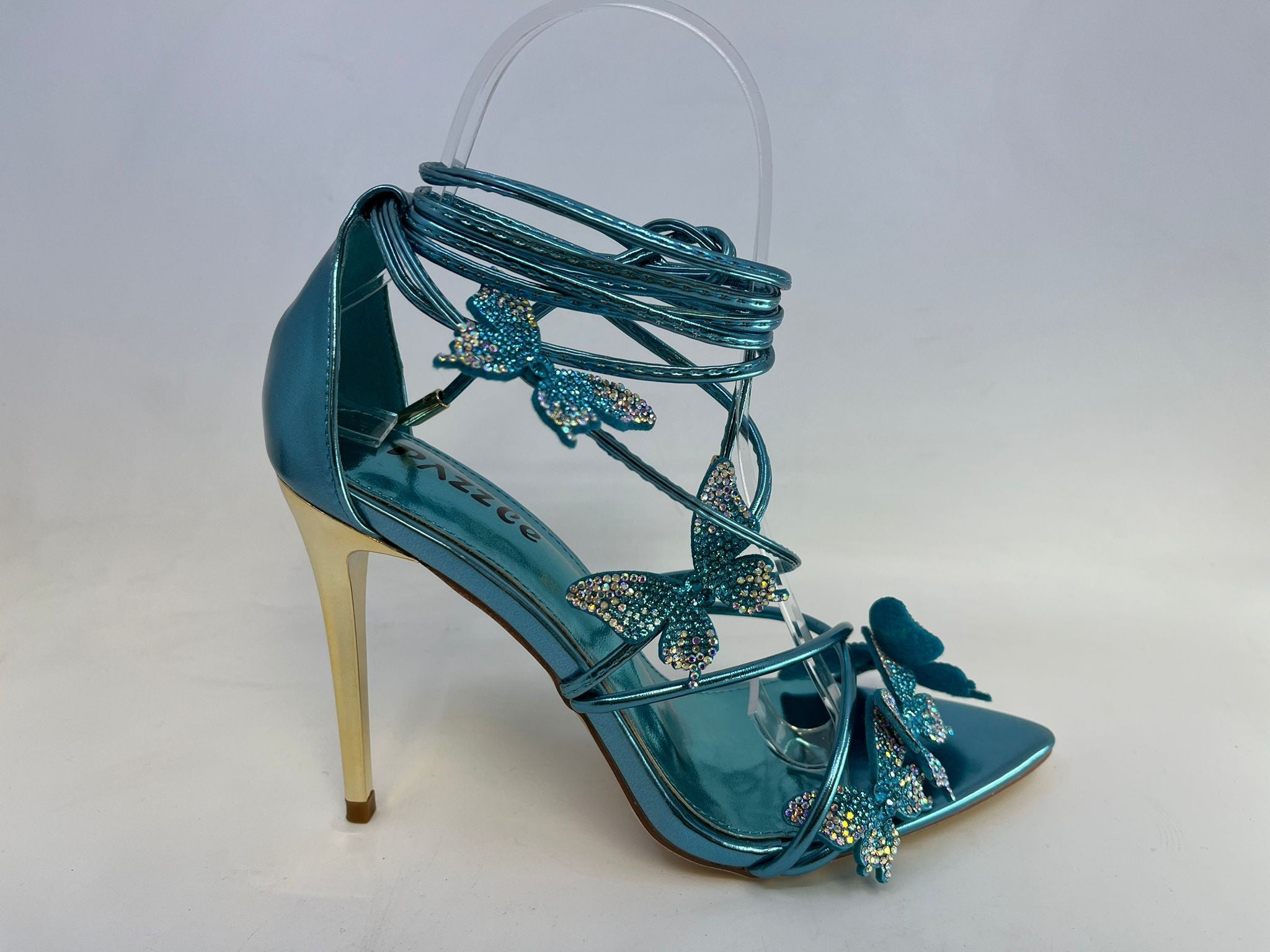 Mitzy Blue Strappy Butterfly Heels