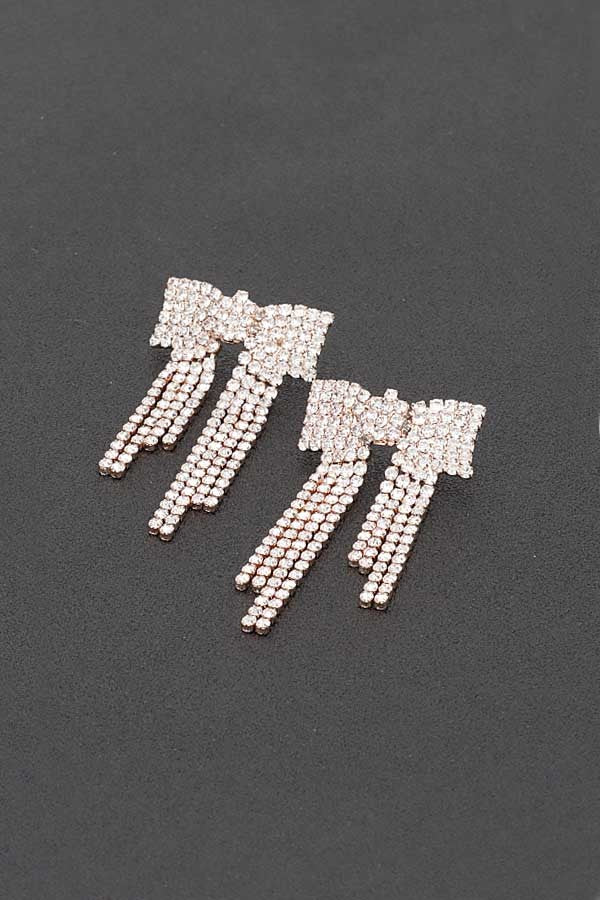 Rhinestone Bow Earrings