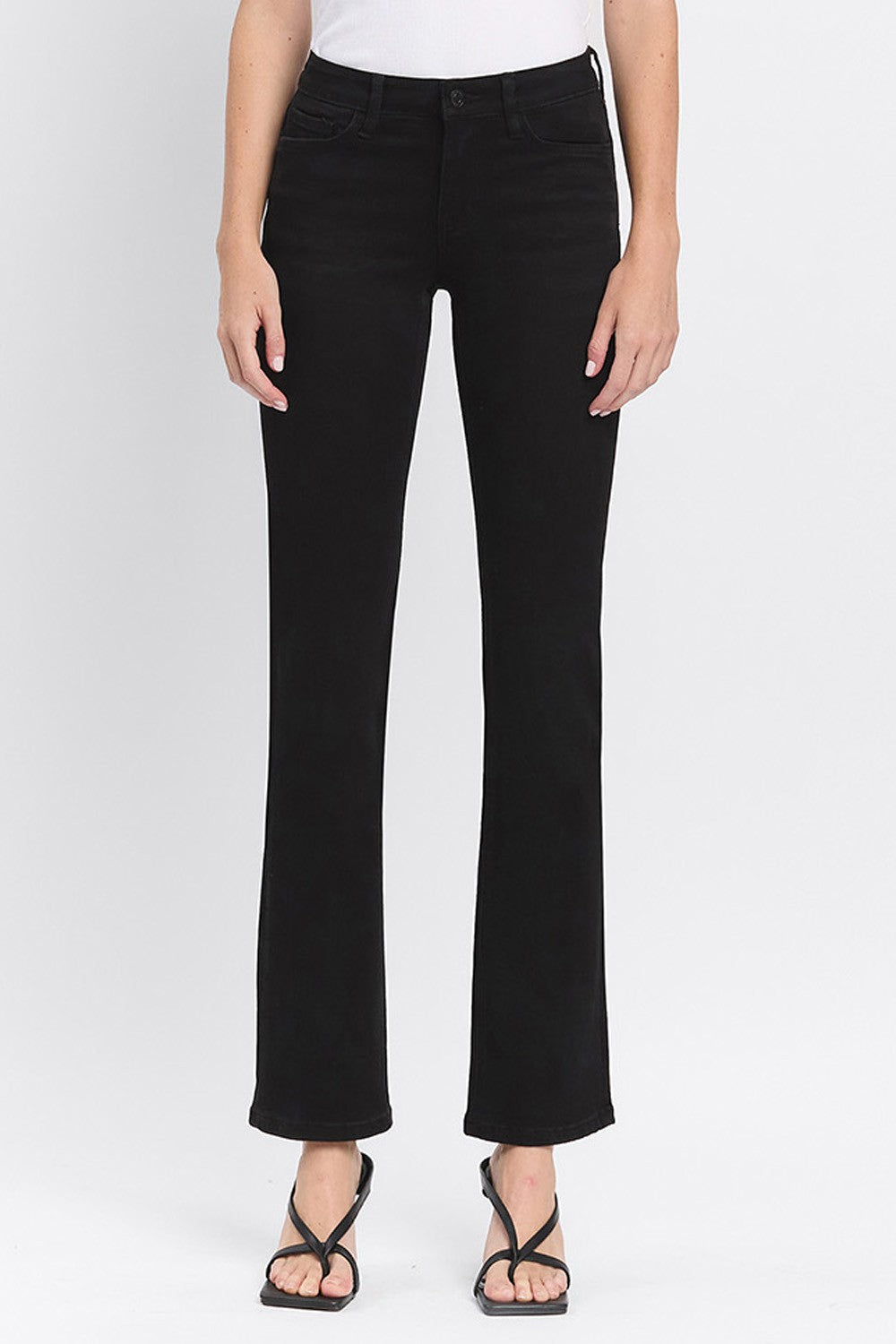 Casey Black Mid Rise Bootcut Jeans
