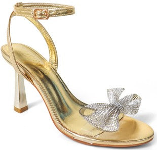 Solstice Gold Rhinestone Bow Shoes