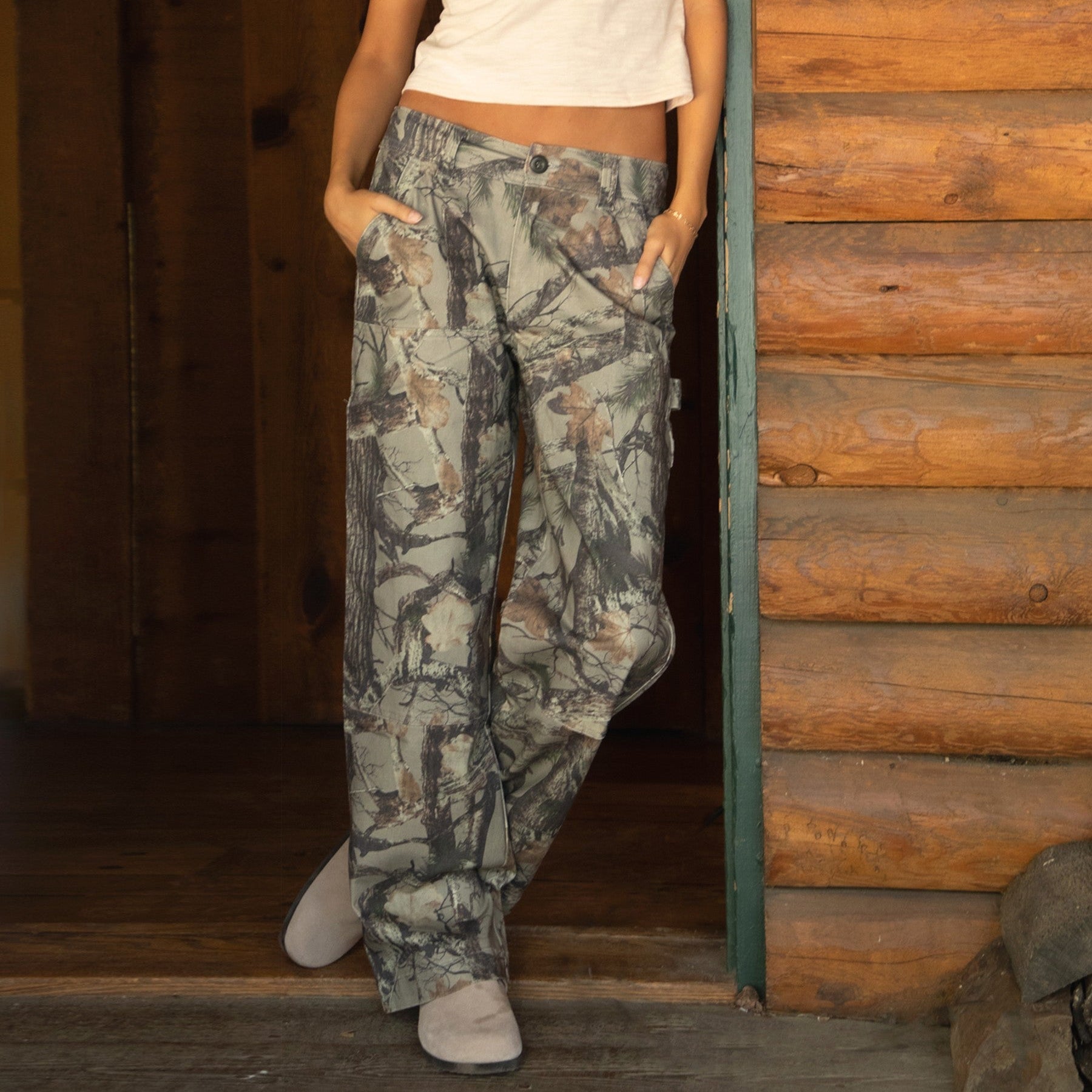 Willow Camouflage Low Rise Carpenter Pants