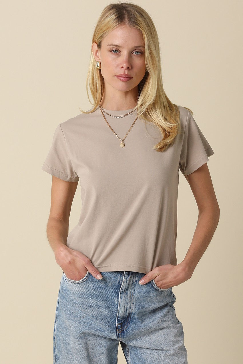 Sydney taupe crewneck t-shirt
