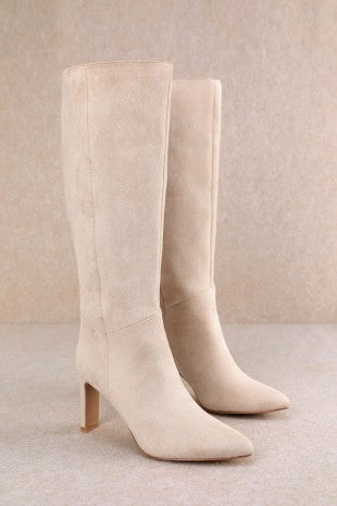 Adriana Suede Tall Boot Wth Chunky Heel