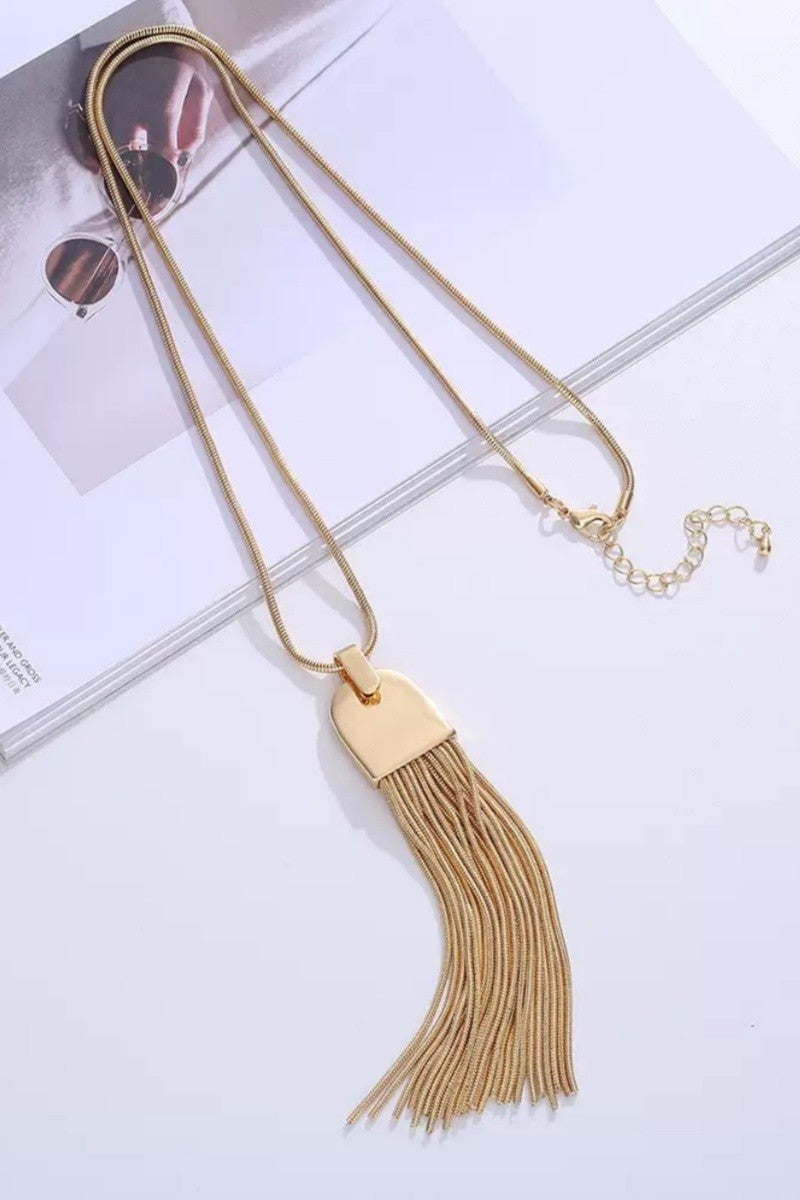 Gold Long Tassel Necklace