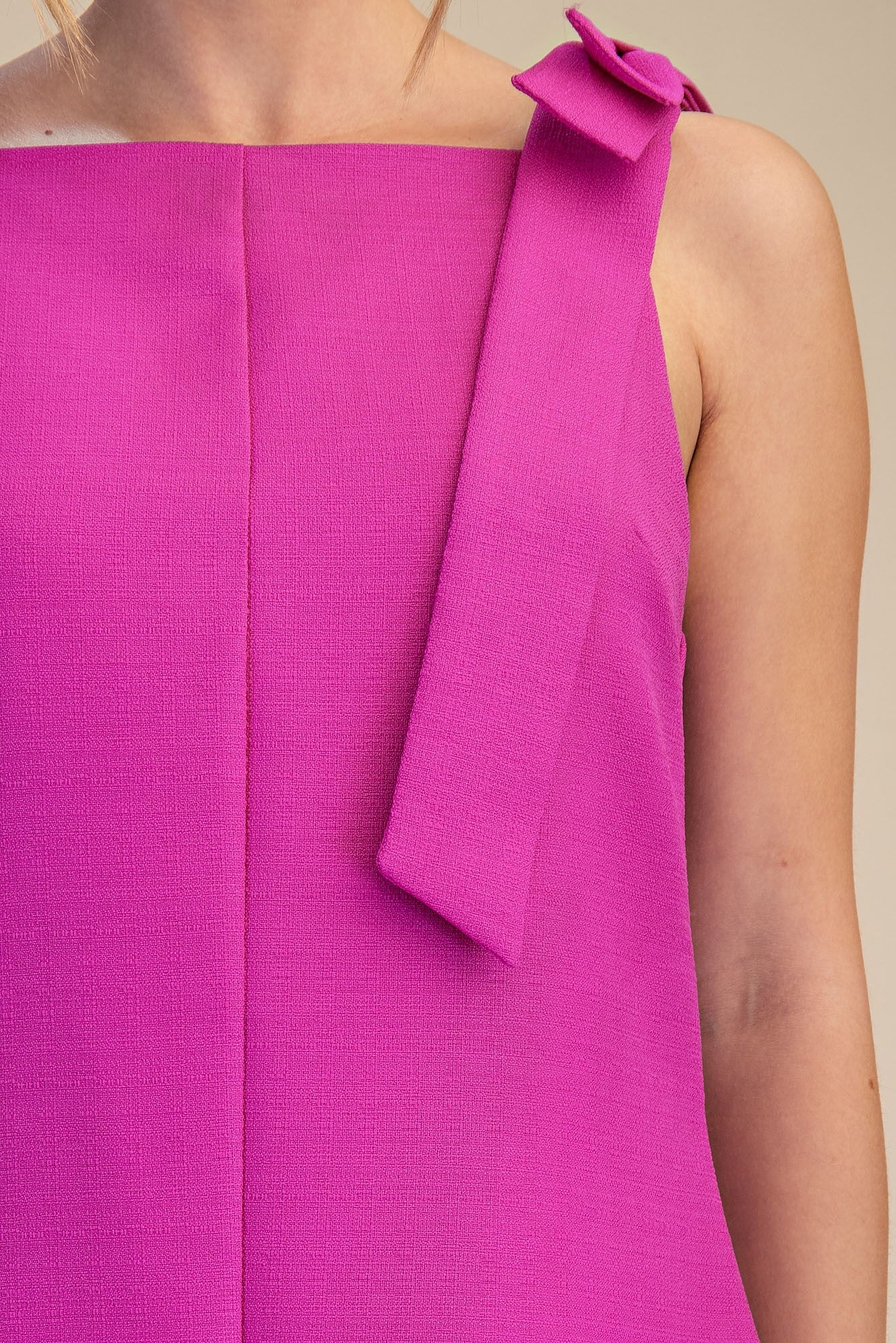 Alli Magenta Bow Strap Mini Dress