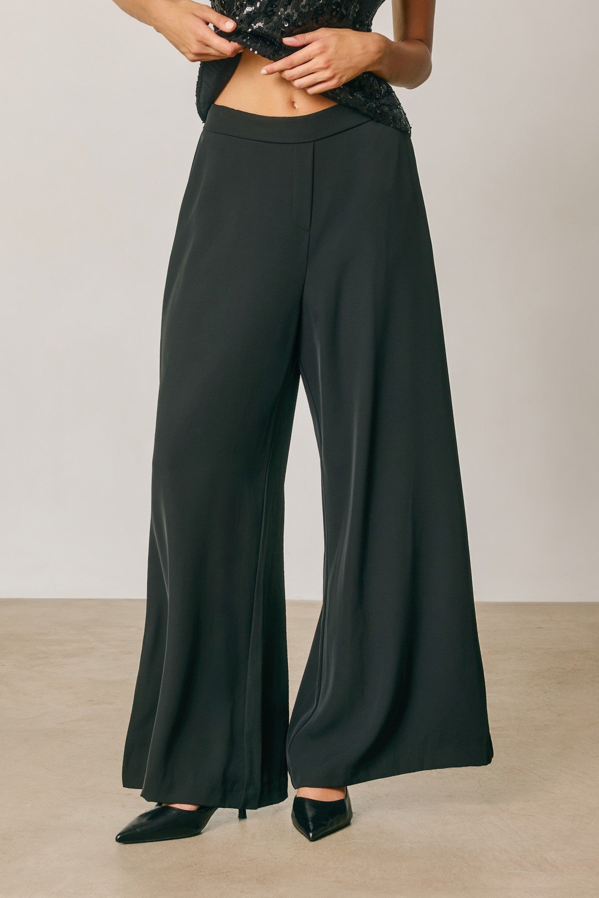 Maddie Black Extra Wide Leg Pants