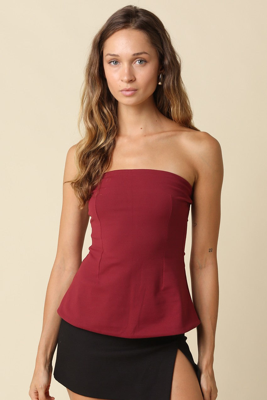 Mika Strapless Peplum Tube Top