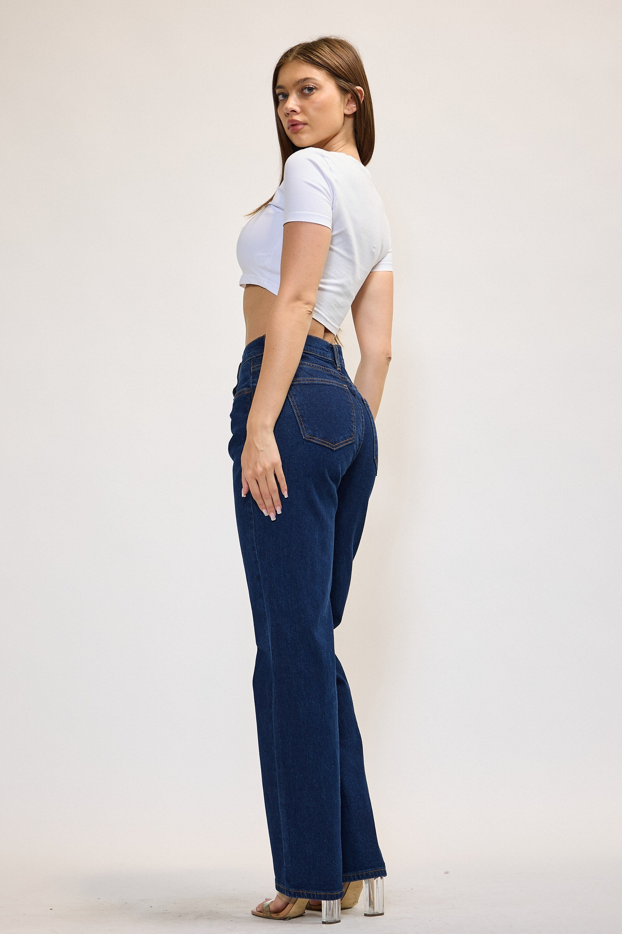 Letti Indigo 90'S Straight Leg Slim Baggy Jeans