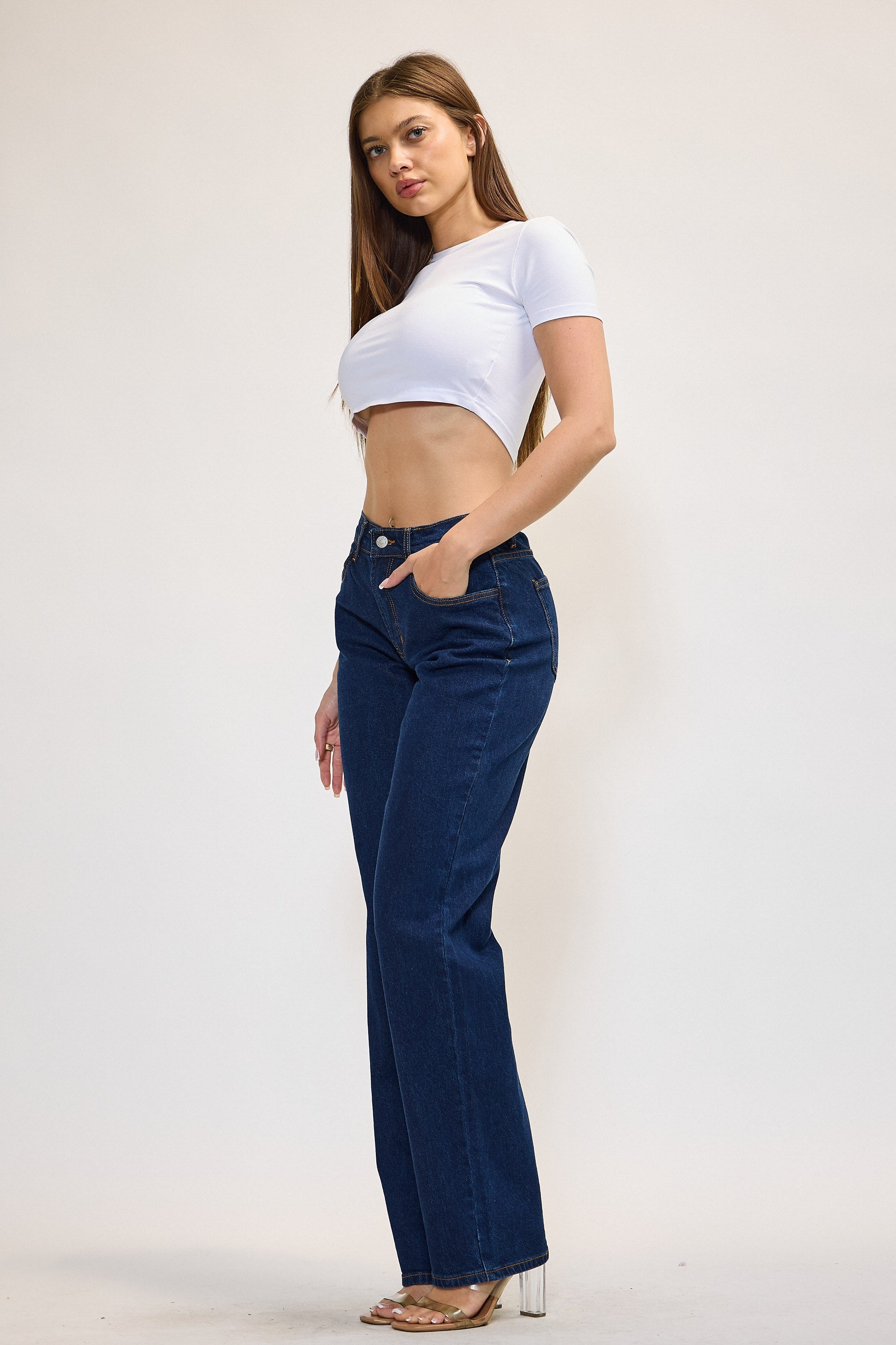 Letti Indigo 90'S Straight Leg Slim Baggy Jeans