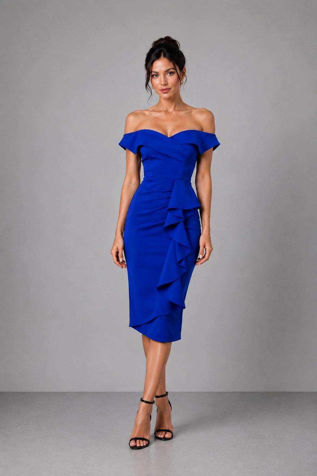 Ivy Ponte Off Shoulder Midi Dress