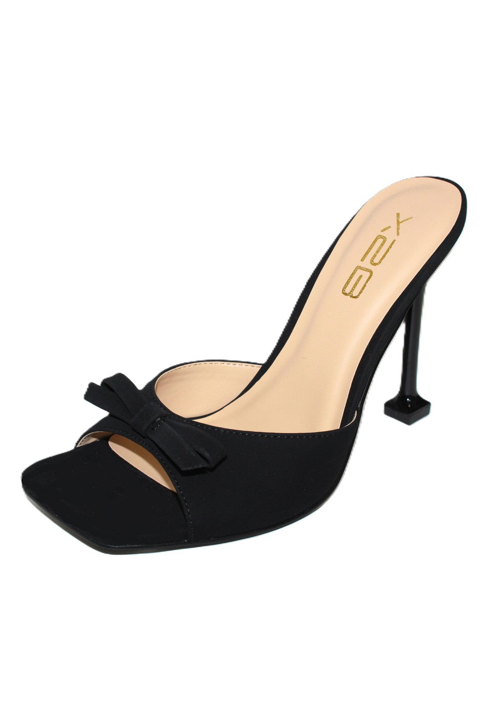 Evie Black Bow Detail Mule Heels