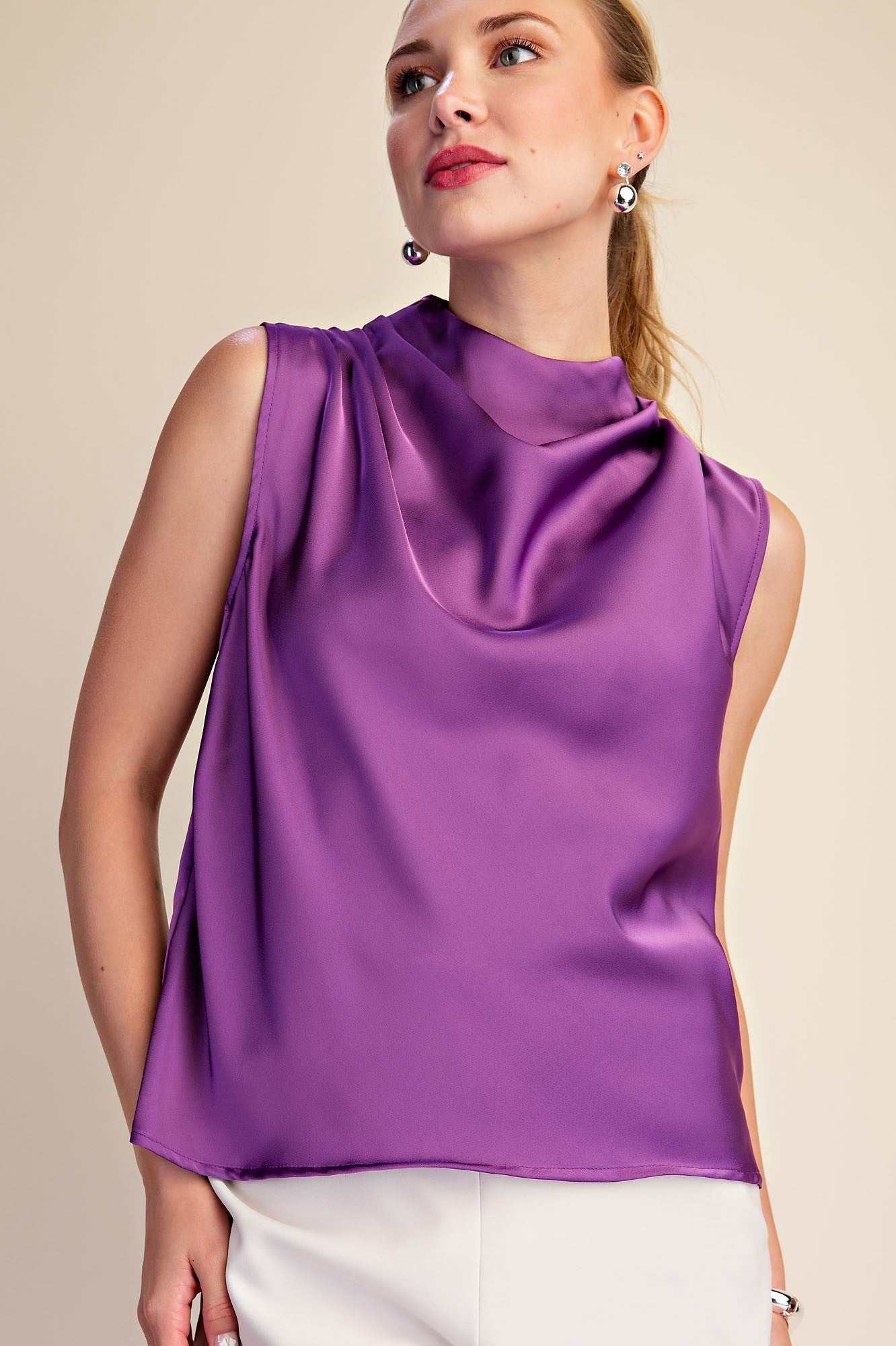 Penny Mock Neck Sleeveless Top
