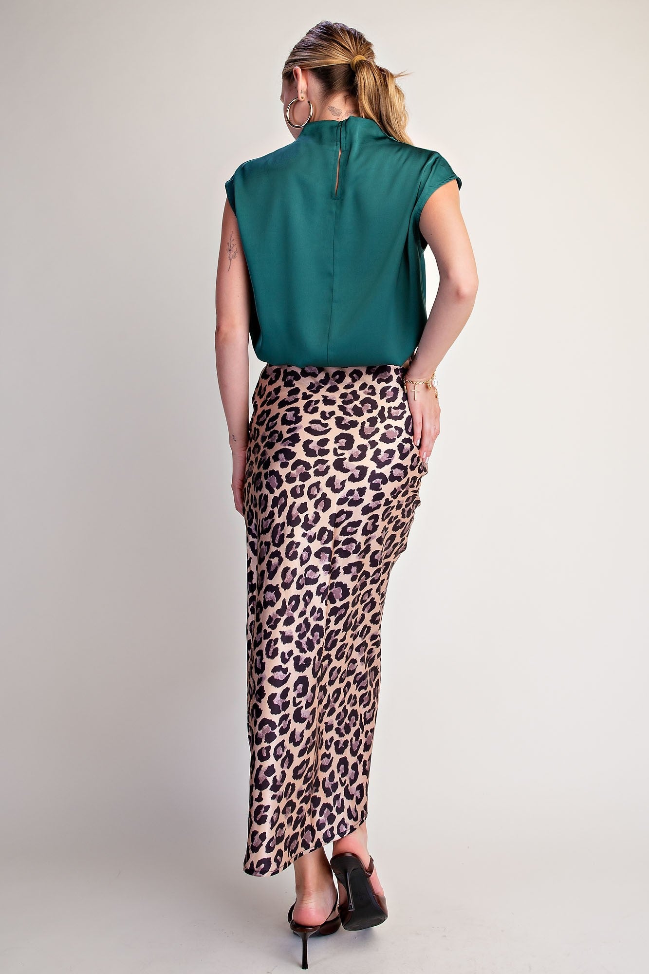 Kaylyn Cowl Neck Sleeveless Satin Top