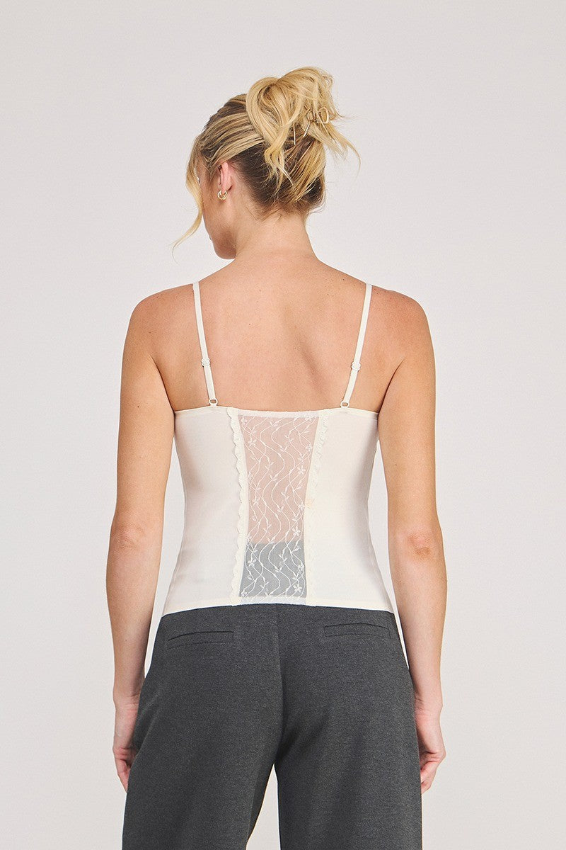 Macy Nude Cami Bralette With Lace Detail