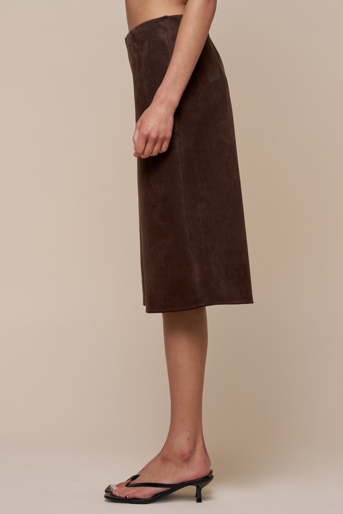 Christa Chocolate Brown Suede Culotte Pants