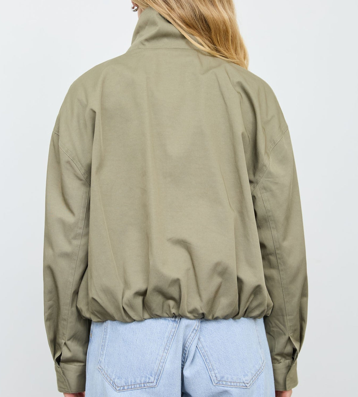 Serenity Zip Up Mock Neck Elastic Hem Jacket