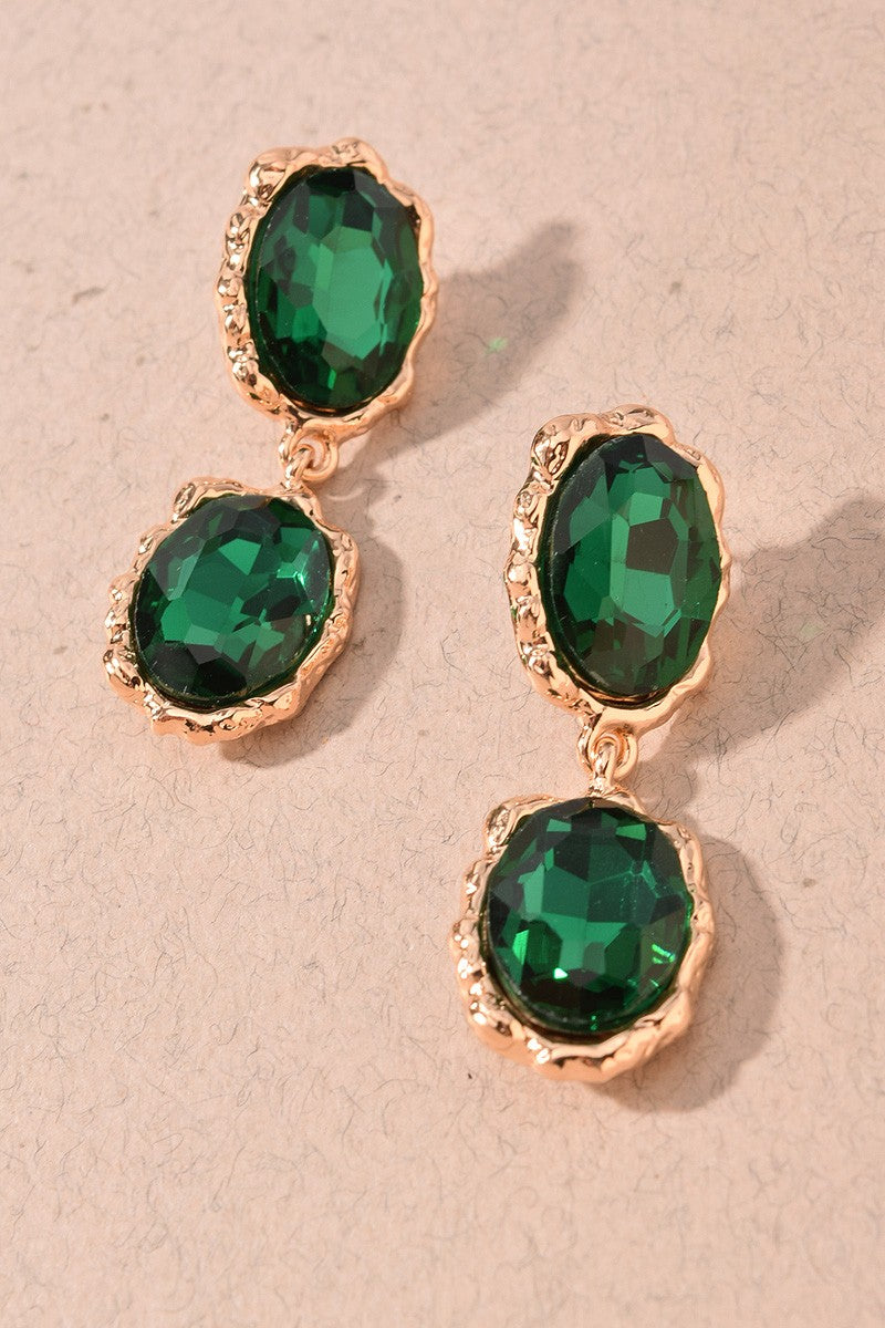 Emerald Green Crystal Statement Earrings
