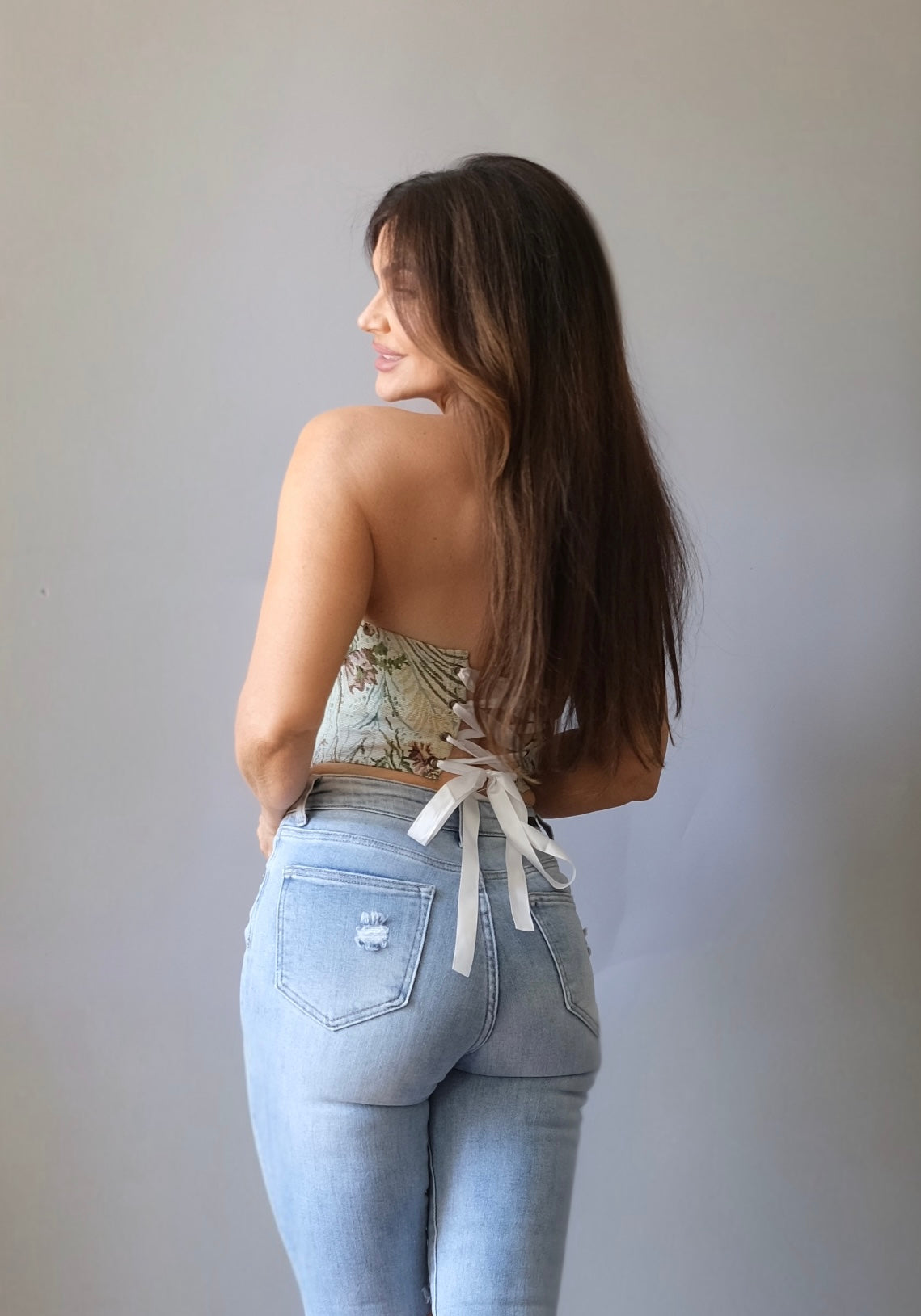 Forest multi floral bustier (Copy)