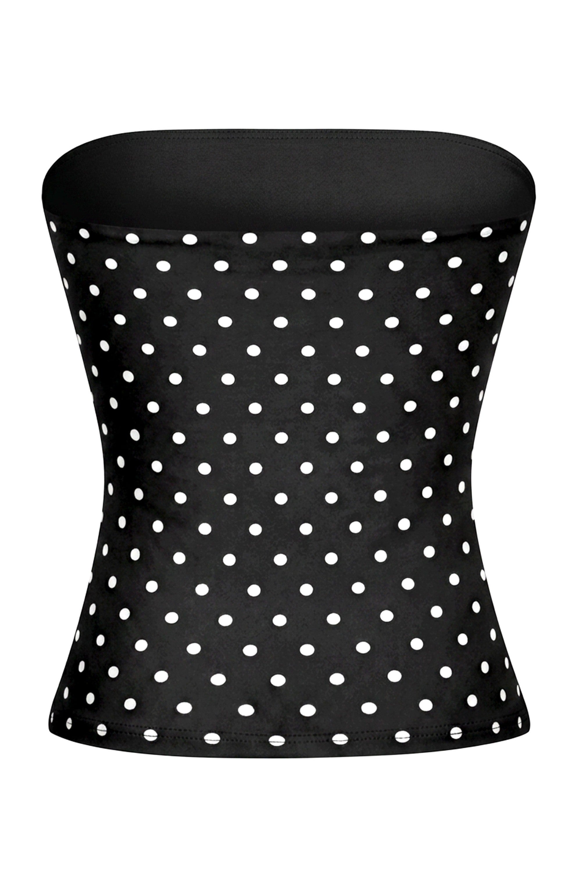 Bridget Strapless Polka Dot Cropped Top