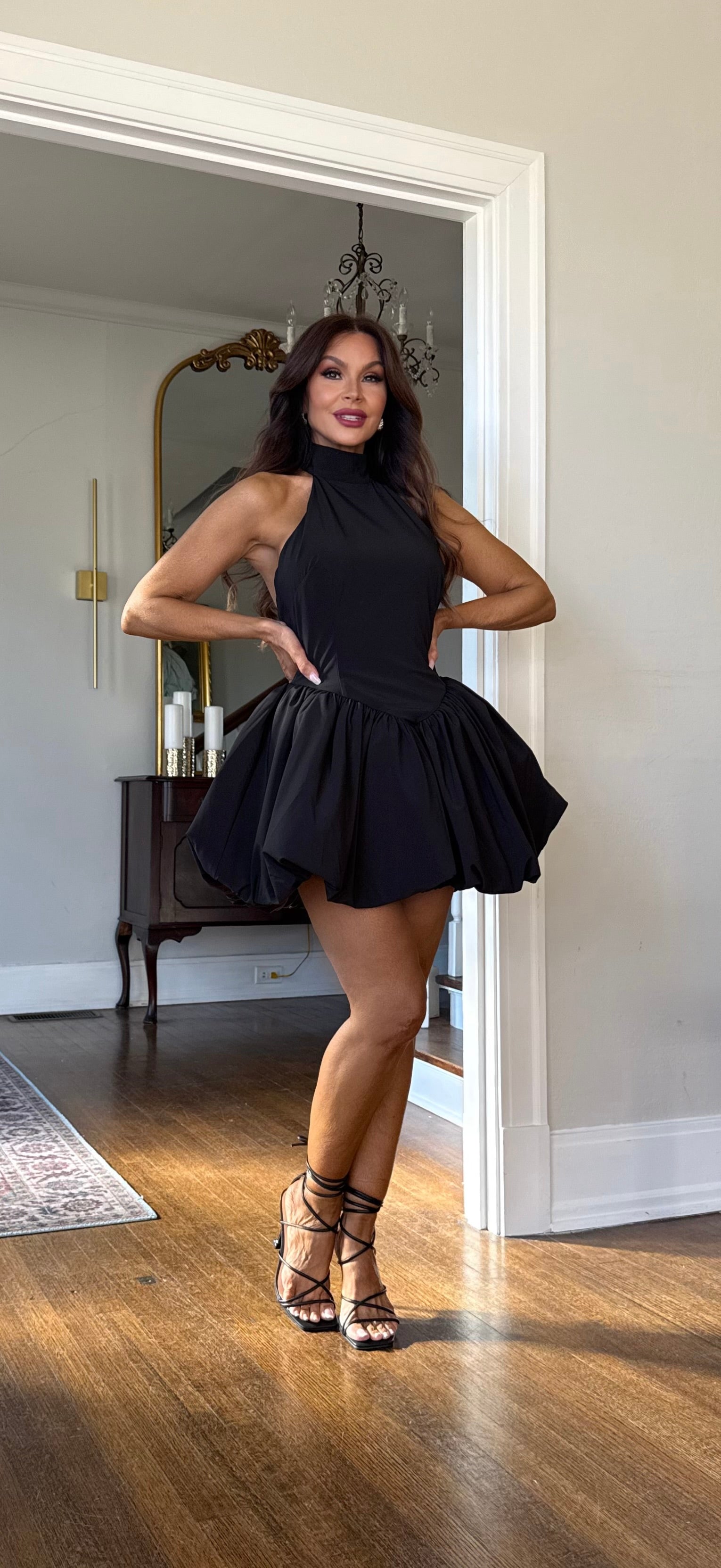 Kelly Halter Bubble Mini Dress