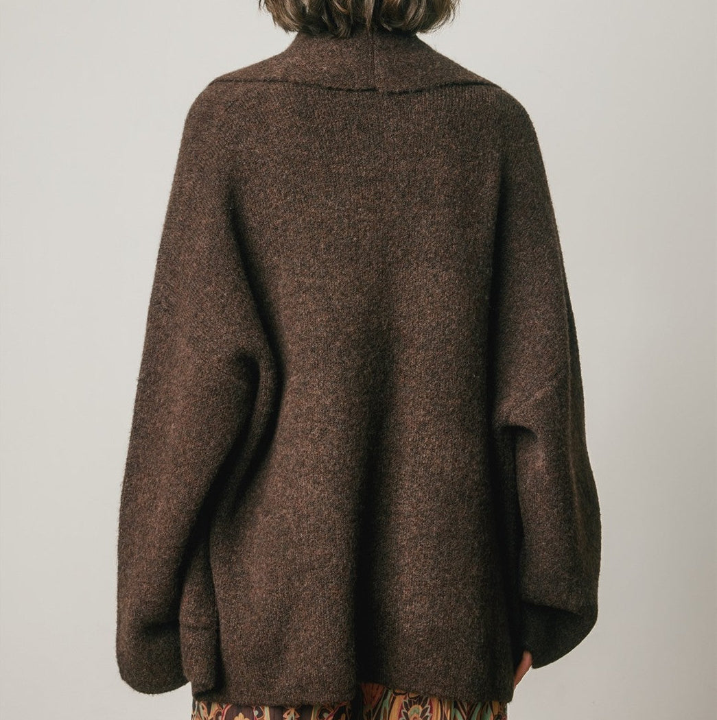 Campbell Brown Relaxed Shawl Collar Open Front Cardigan