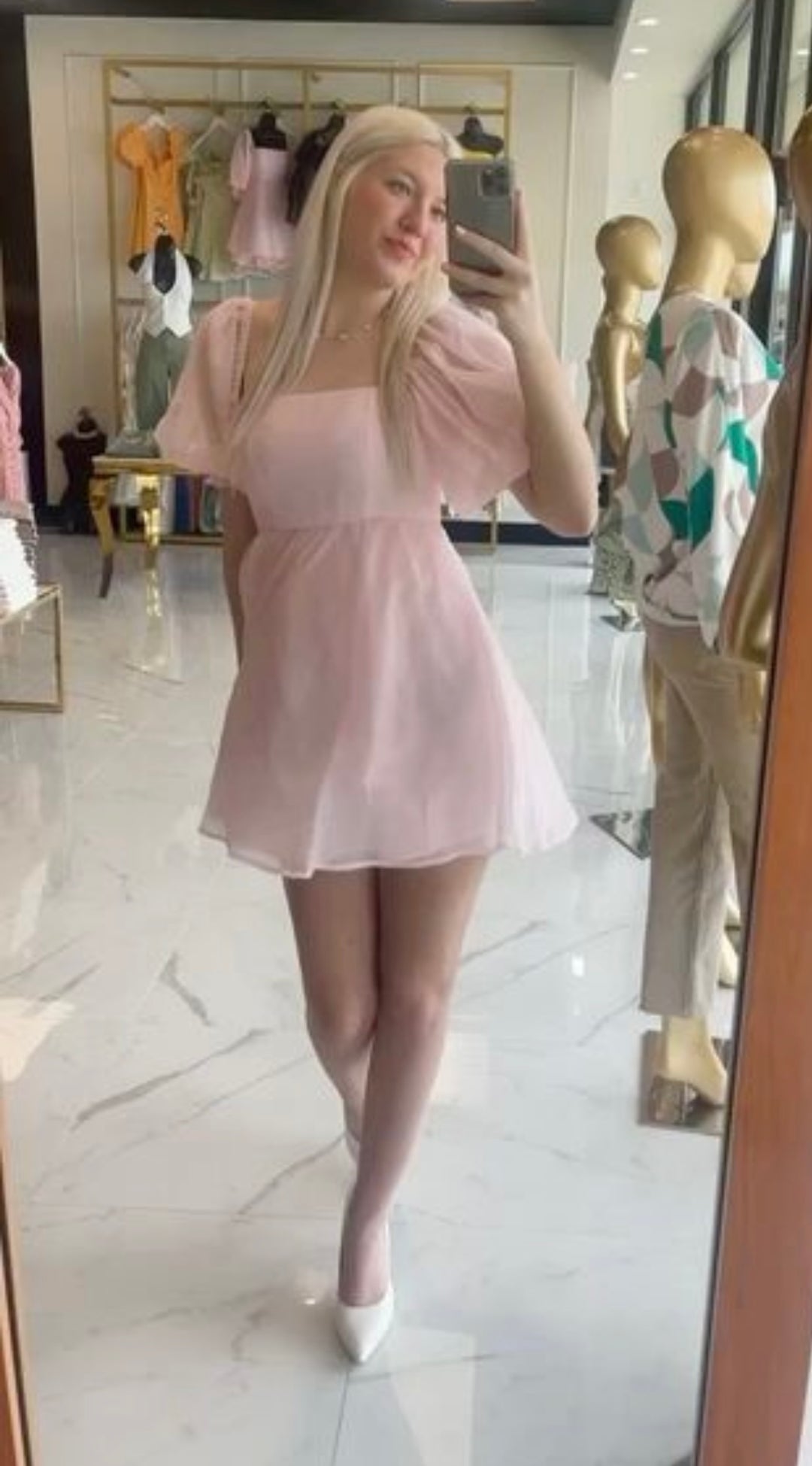 Penelope Light Pink Baby Doll Dress