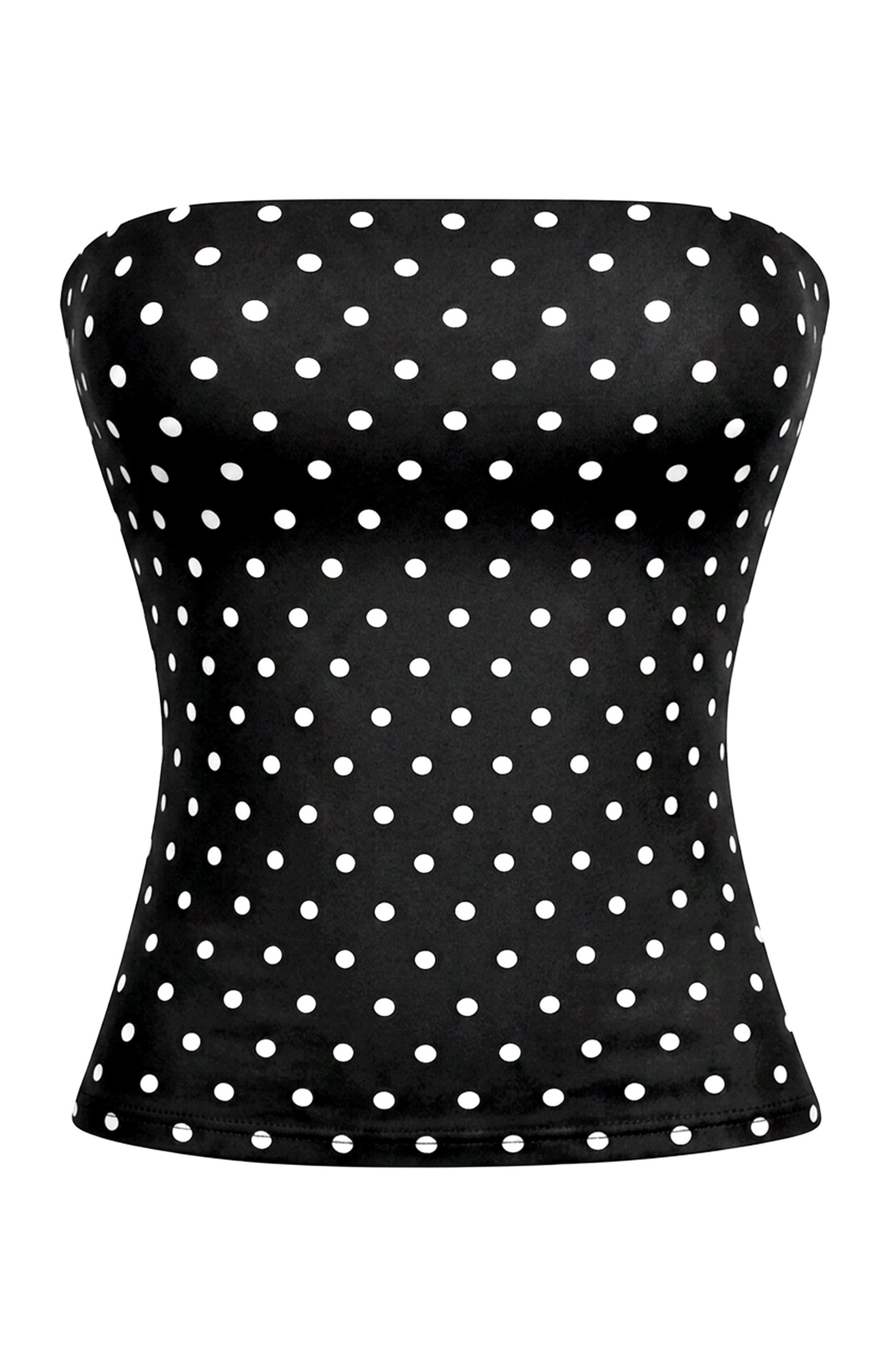 Bridget Strapless Polka Dot Cropped Top
