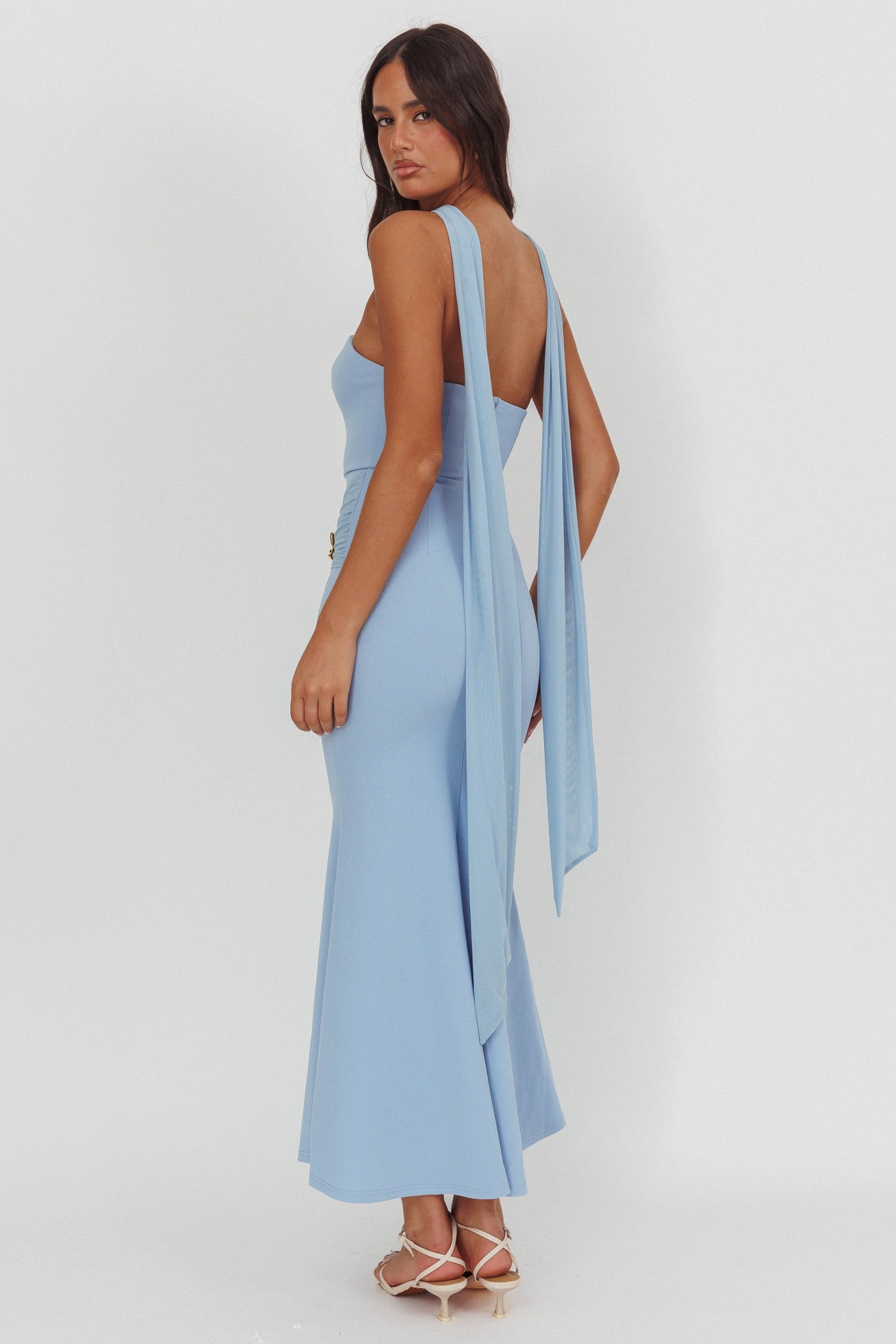 Chloe strapless halter maxi dress