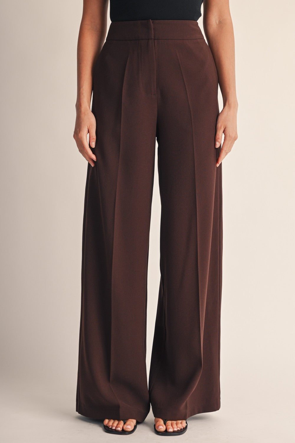 Billie Brown Tailored Wide Leg Pants