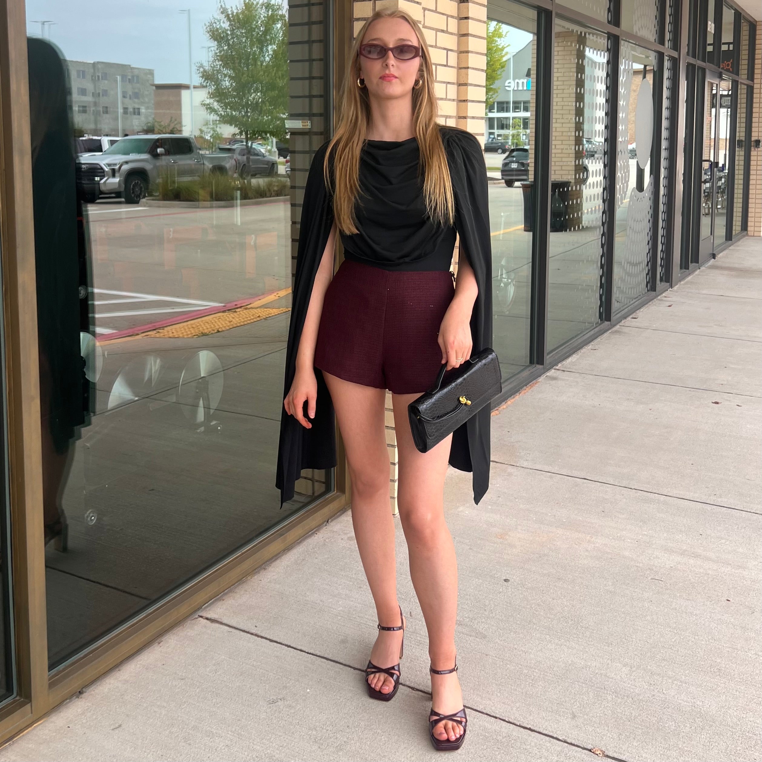 Olivia Plum Tweed Shorts