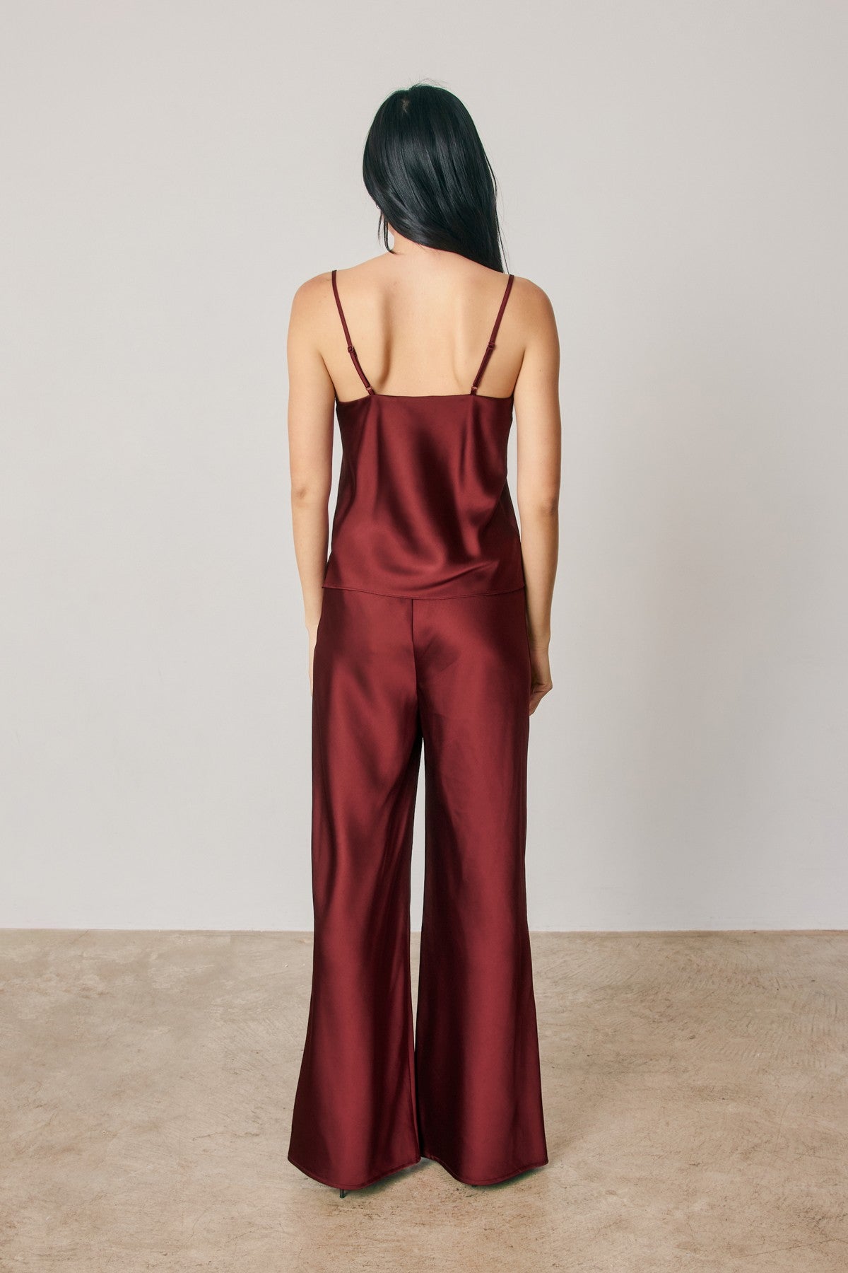 Sara Satin Relaxed Straight Leg Pants