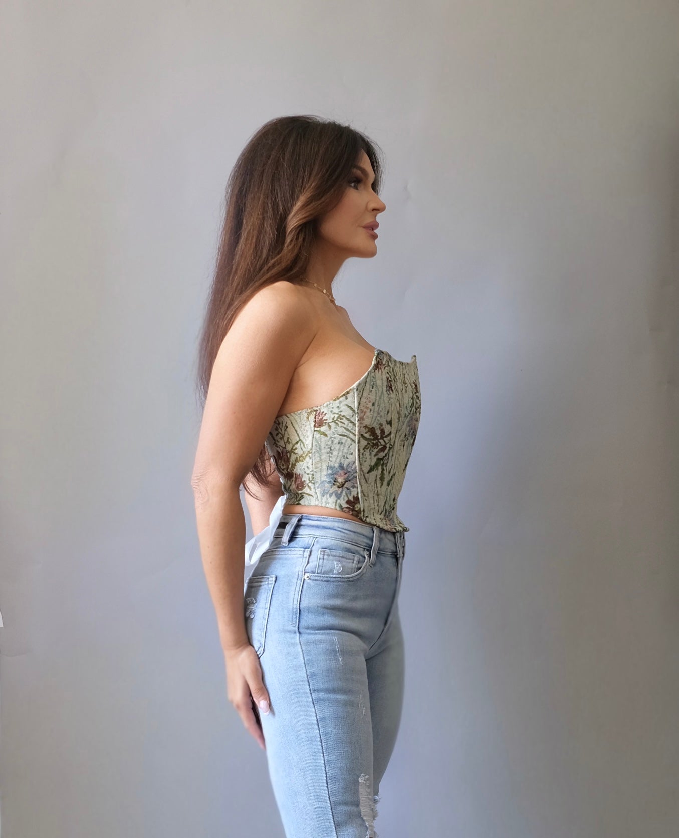 Forest multi floral bustier (Copy)