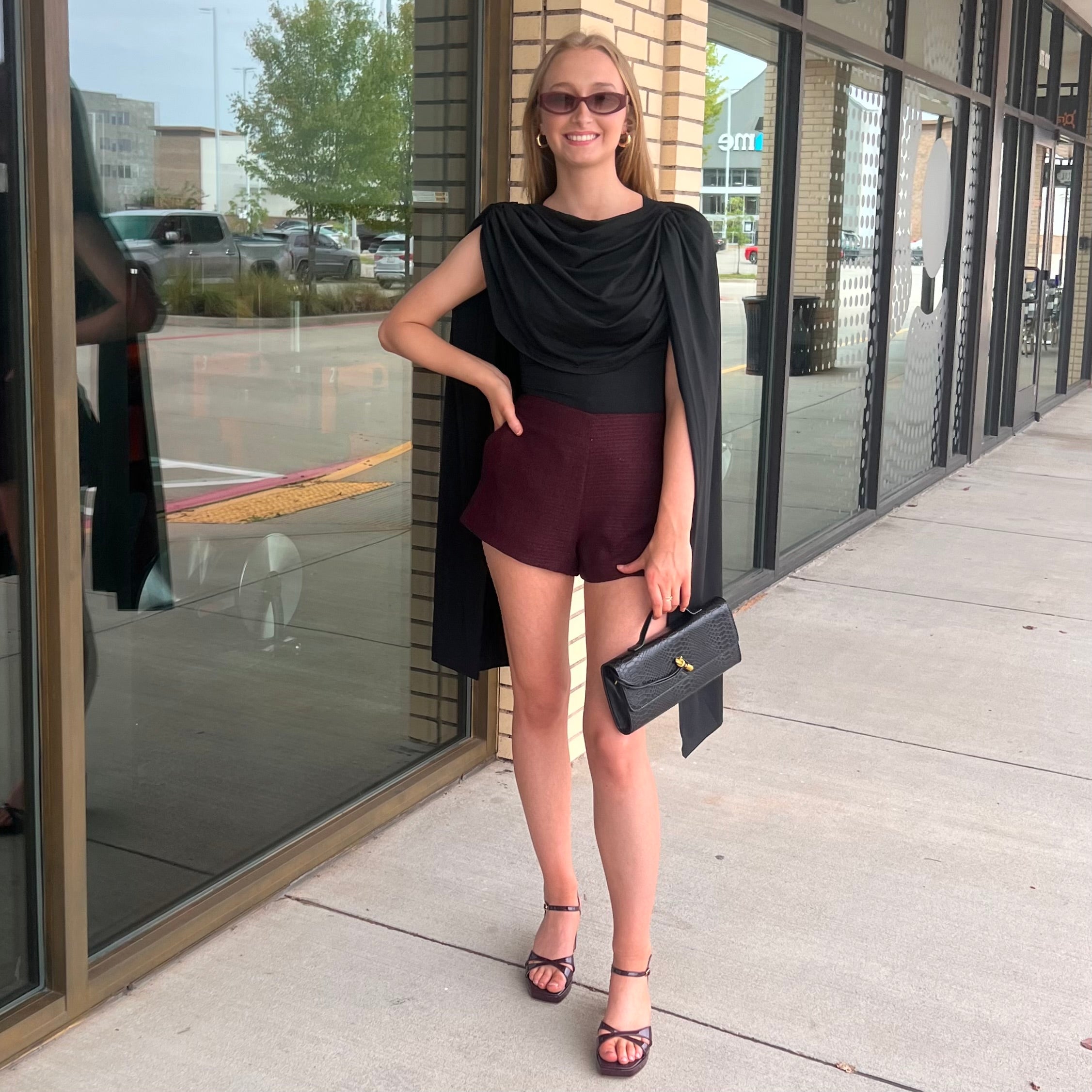 Olivia Plum Tweed Shorts