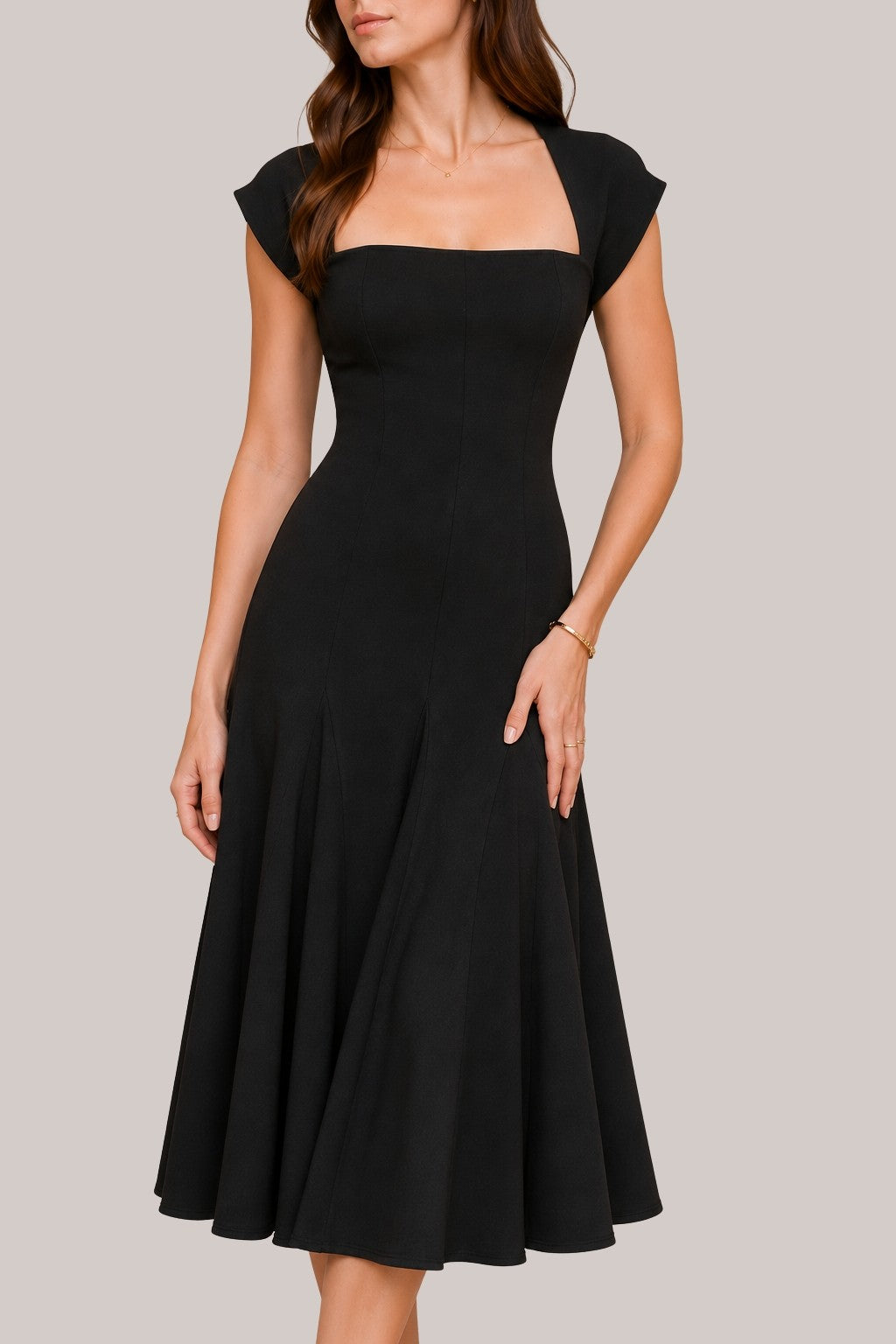 Lilliana Black Ponte A Line Midi Dress