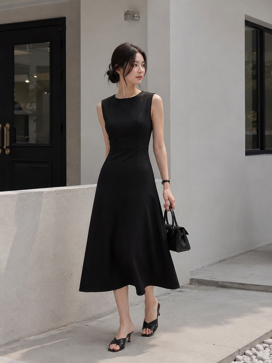 Wrenly Black A Line Shift Dress