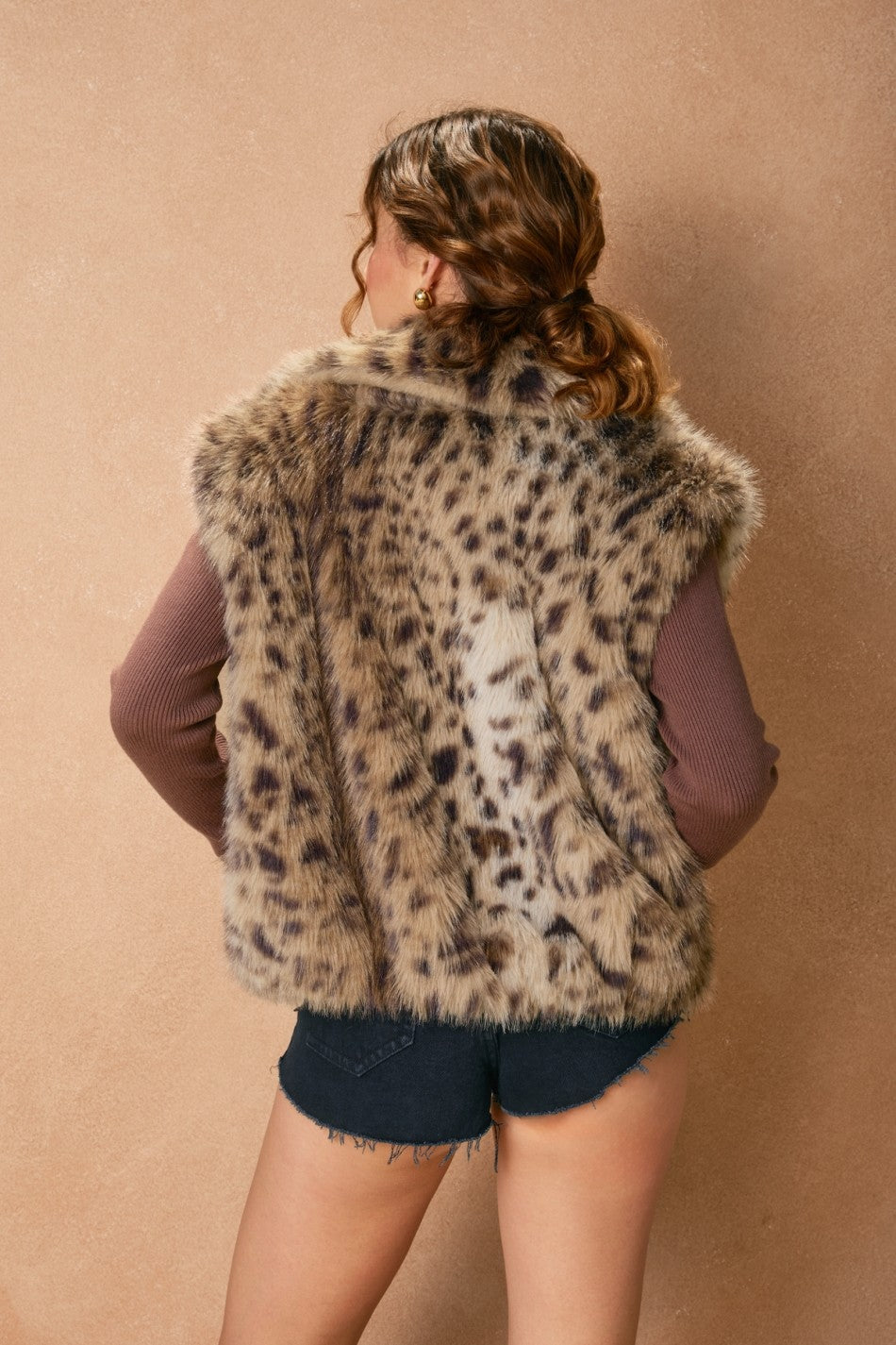 Kyanne Leopard Faux Fur Vest