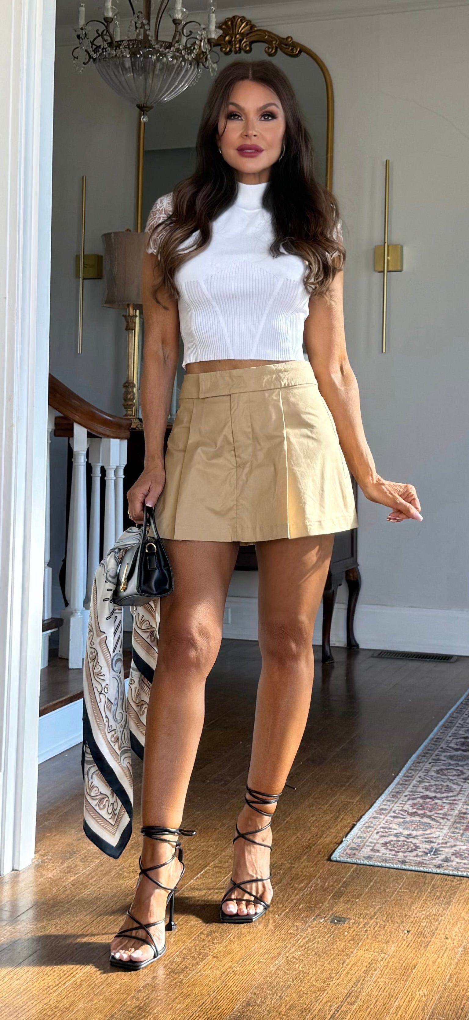 Tosh Taupe Pleated Front Shorts
